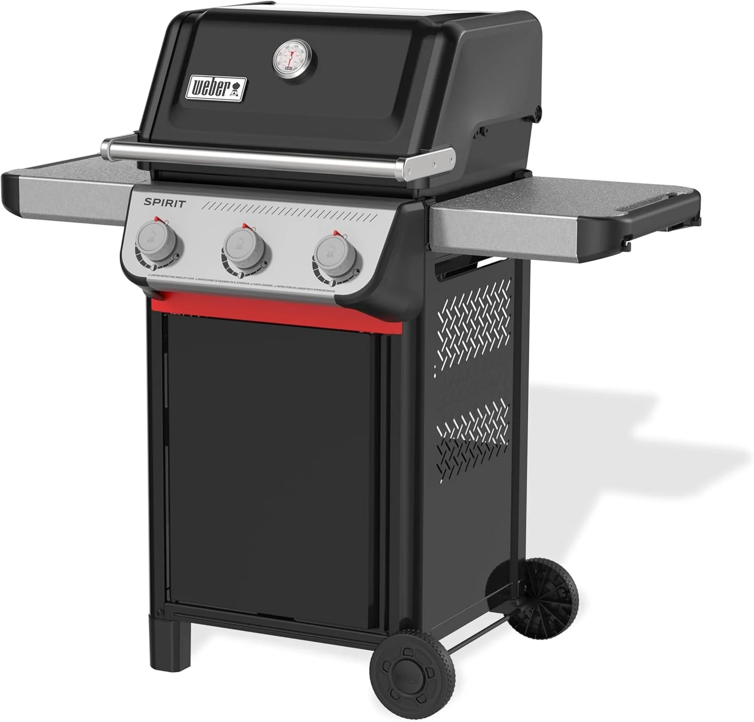 Weber Liquid Propane Gas Grill, 3 Burners, Black, Porcelain-Enameled Cast-Iron Grates - Spirit E-310 - Image 3 Weber Liquid Propane Gas Grill, 3 Burners, Black, Porcelain-Enameled Cast-Iron Grates - Spirit E-310 - Image 3