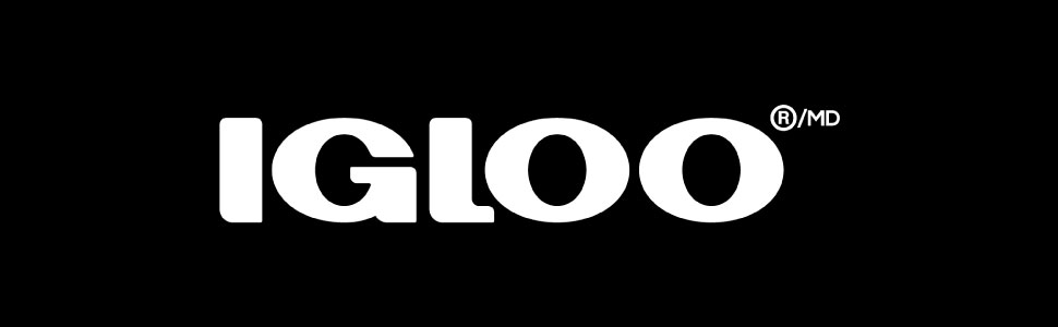 Logo Igloo blanc sur fond noir. Fontaine à eau Igloo pour bureau ou salle de sport.