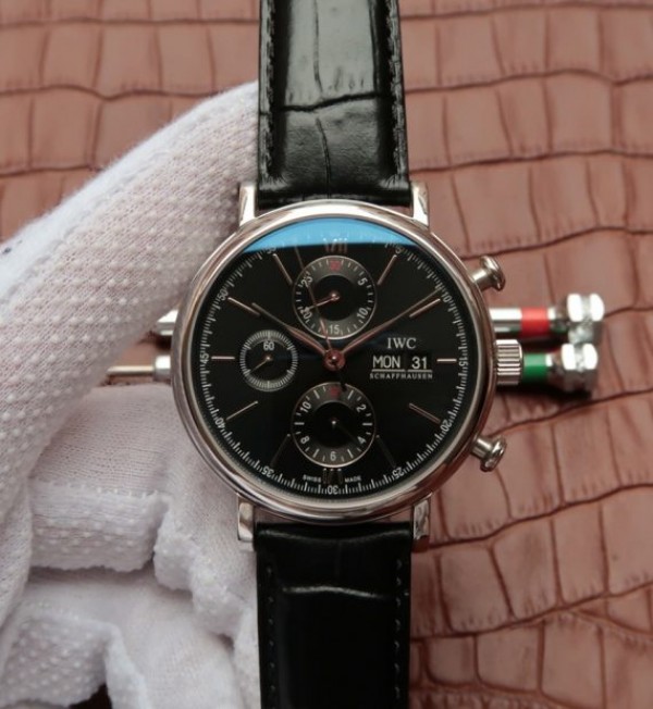 Replica IWC V6 IW391008 Portofino Chronograph Black Dial A7750 - Top club
