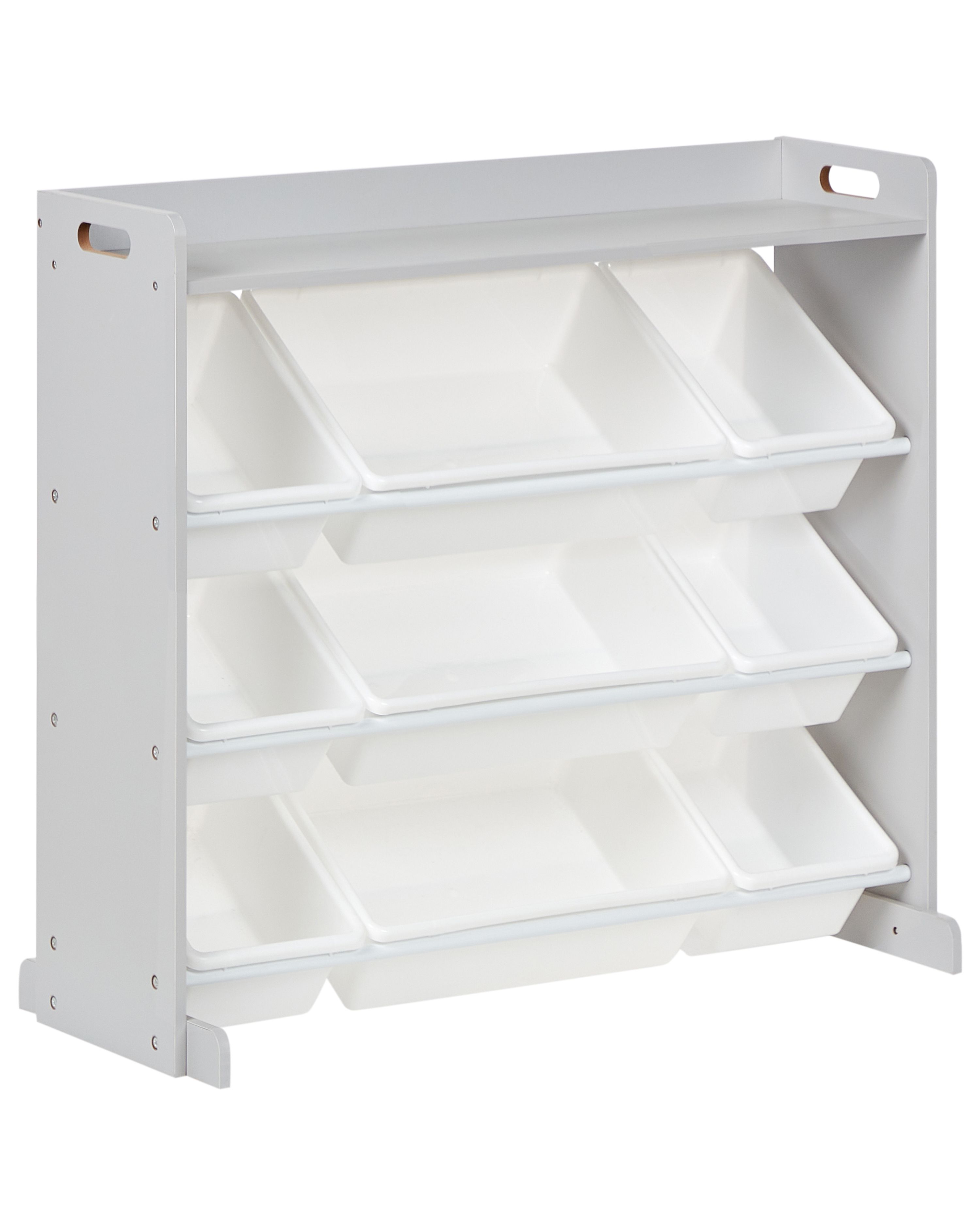 Shelf with 9 Storage Boxes COLLIE 78 cm Grey