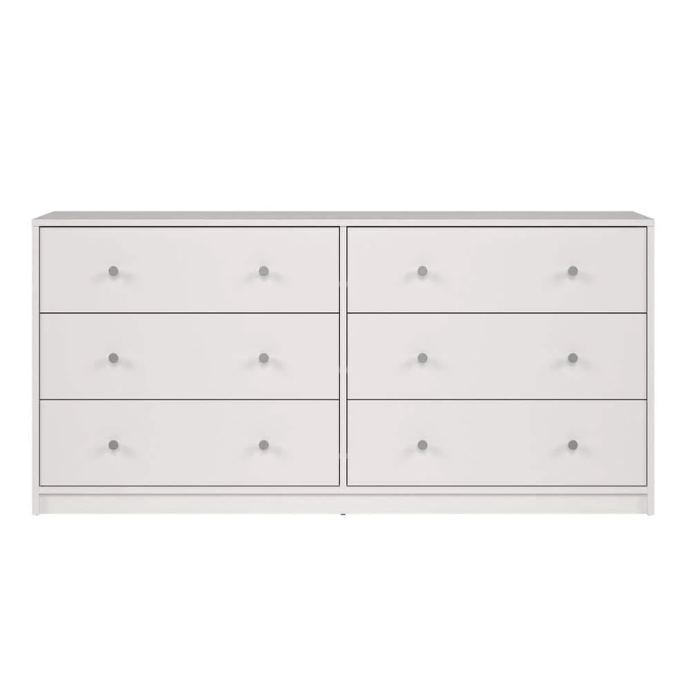 Portland 6-Drawer Double Dresser in White 26.89 in. H x 56.34 in. W x 12.46 in. D - Image 3