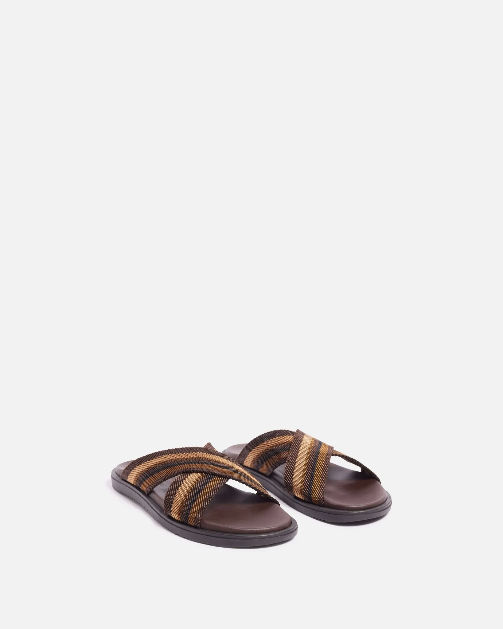 SANDALES NILS - En cuir marron cognac