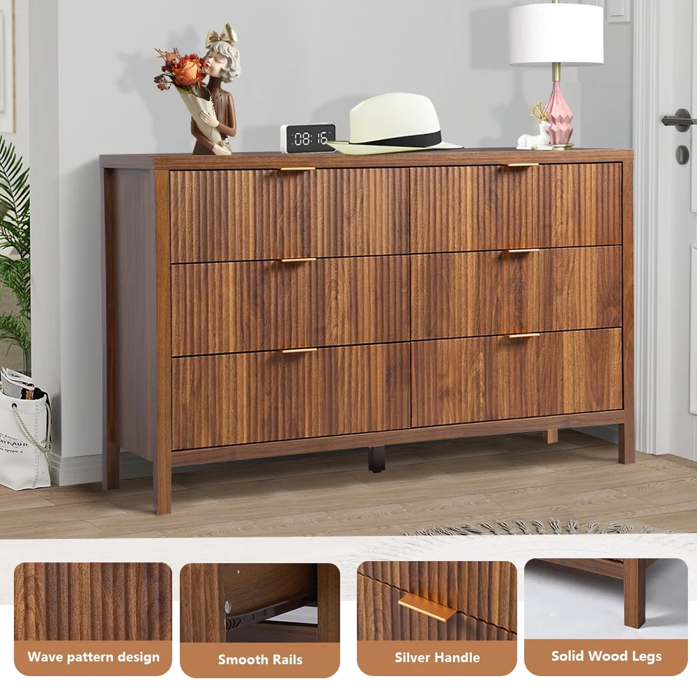 YOCWO Fluted Nightstand for Bedroom Set of 2 , Wood Bedside Table Set of 2 with Drawers, Black - Image 72