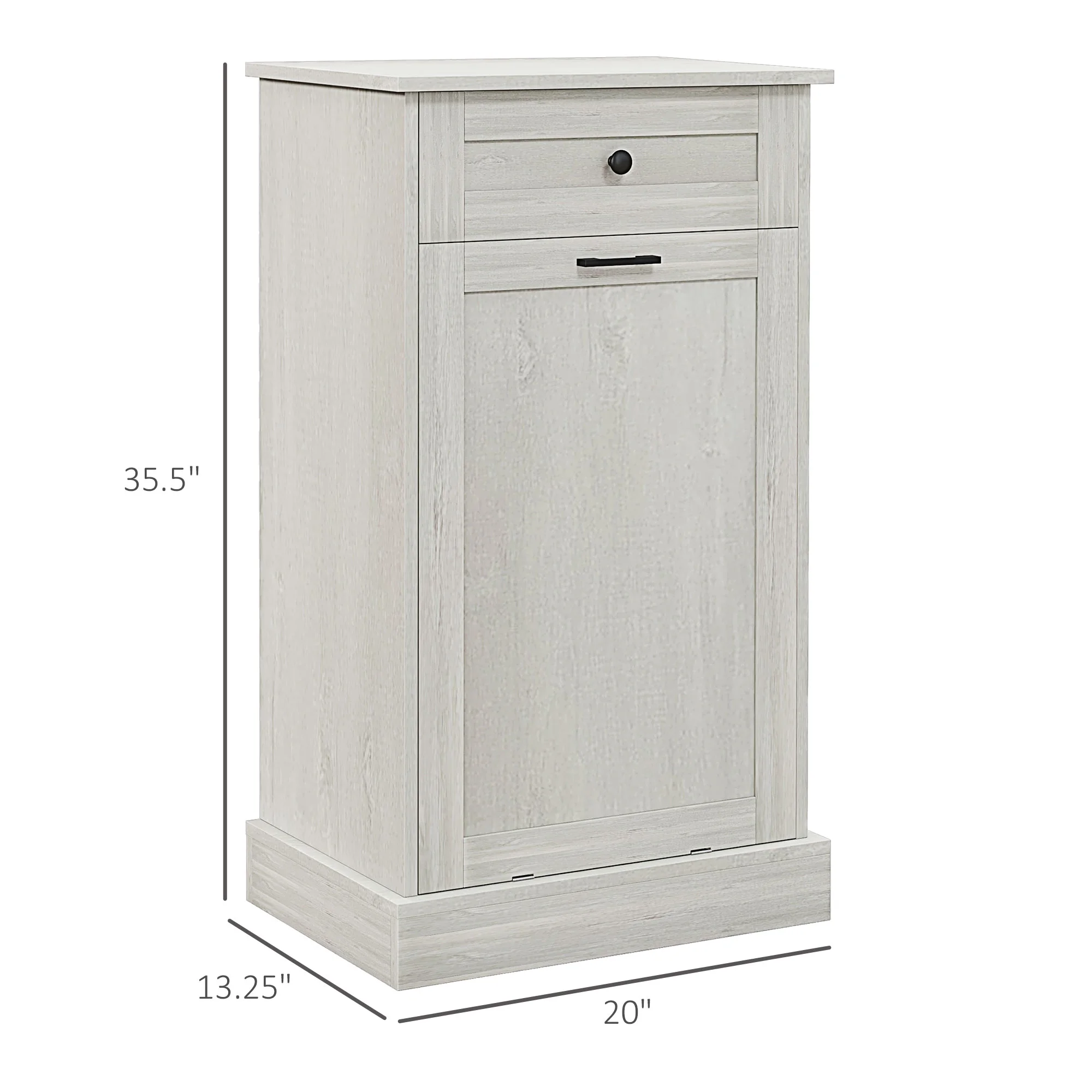 HOMCOM Kitchen Tilt Out Trash Bin Cabinet, Free Standing Recycling Cabinet - Image 8