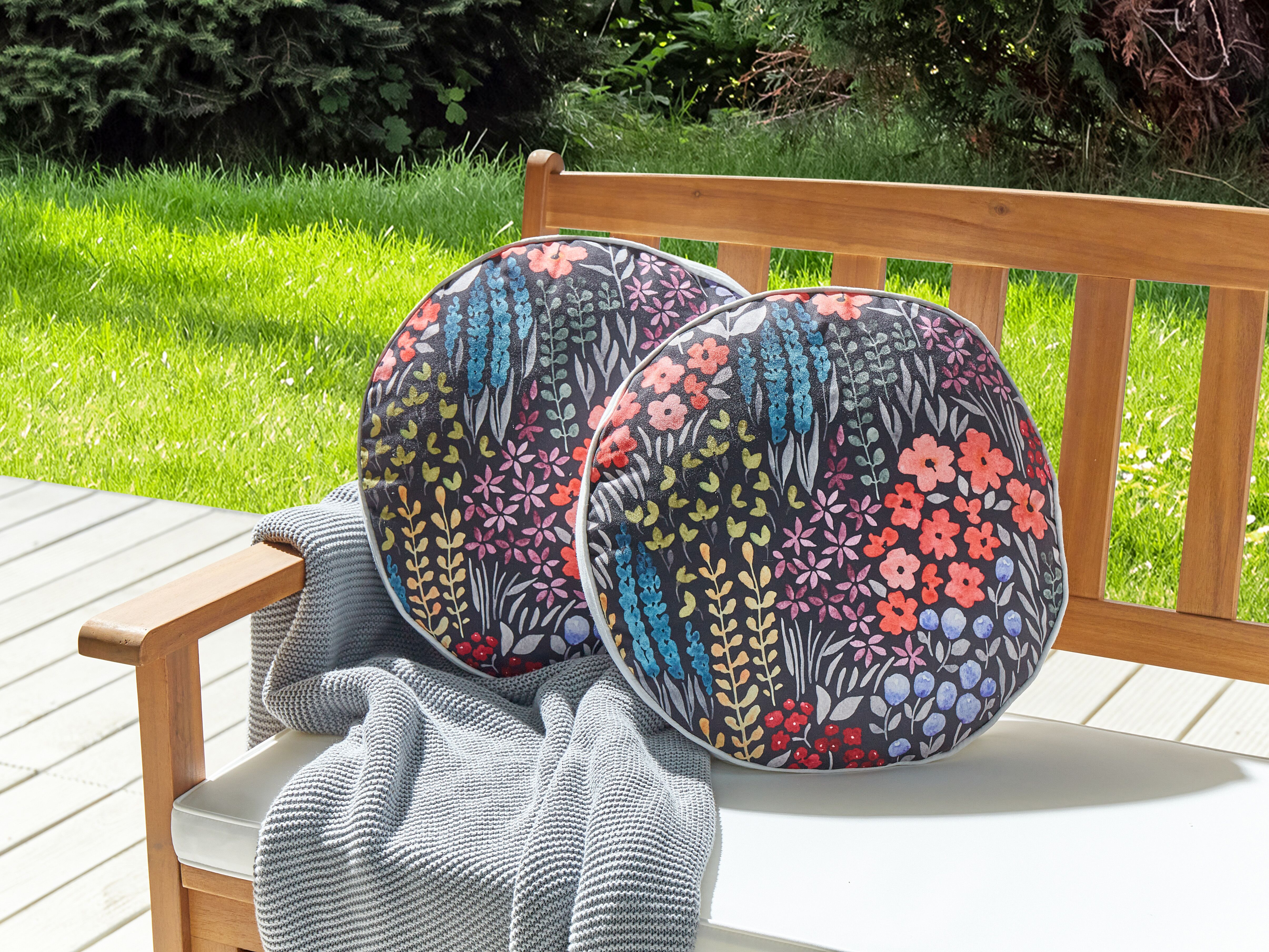 Set of 2 Outdoor Cushions CASTELARO Floral Pattern 40 x 40 cm Multicolour