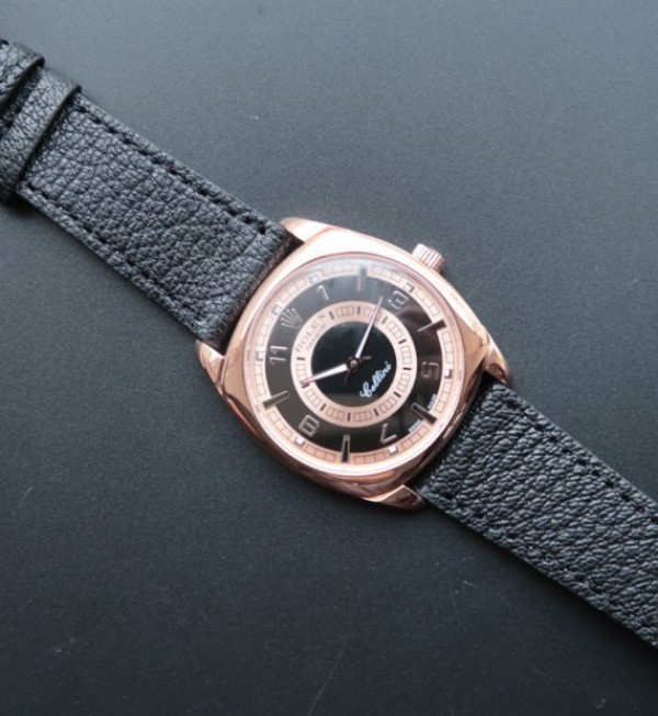 Replica Rolex Cellini Danaos 4243 RG Black/White Dial Black Leather Strap A2824 - Top club