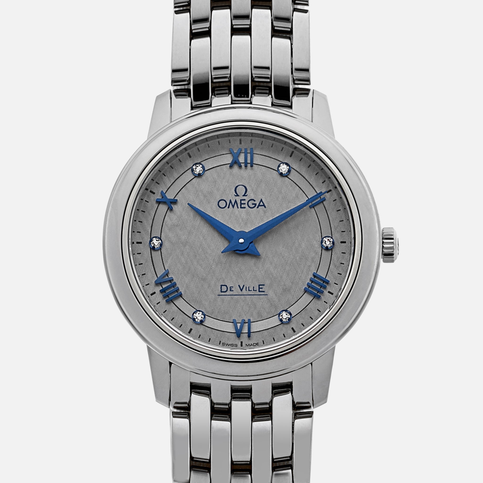 De Ville Prestige Quartz 27.4 mm, Stainless Steel With Diamonds(1:1 replica) - Elite Watch Atelier