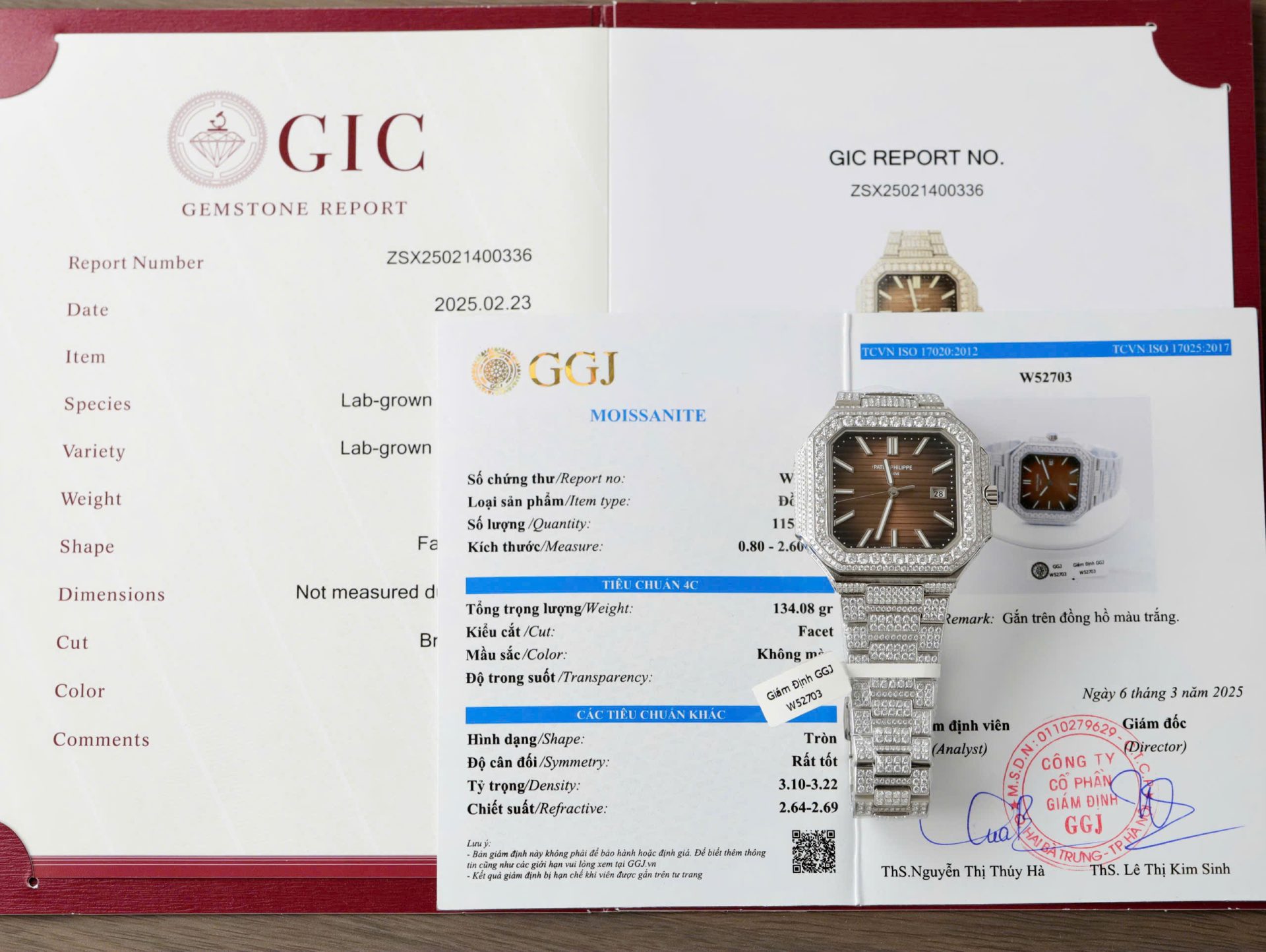 Patek Philippe Cubitus 5821 Dial Brown Replica Watch Full Diamonds Moissanite Hong Kong 45mm - Elite Watch Atelier