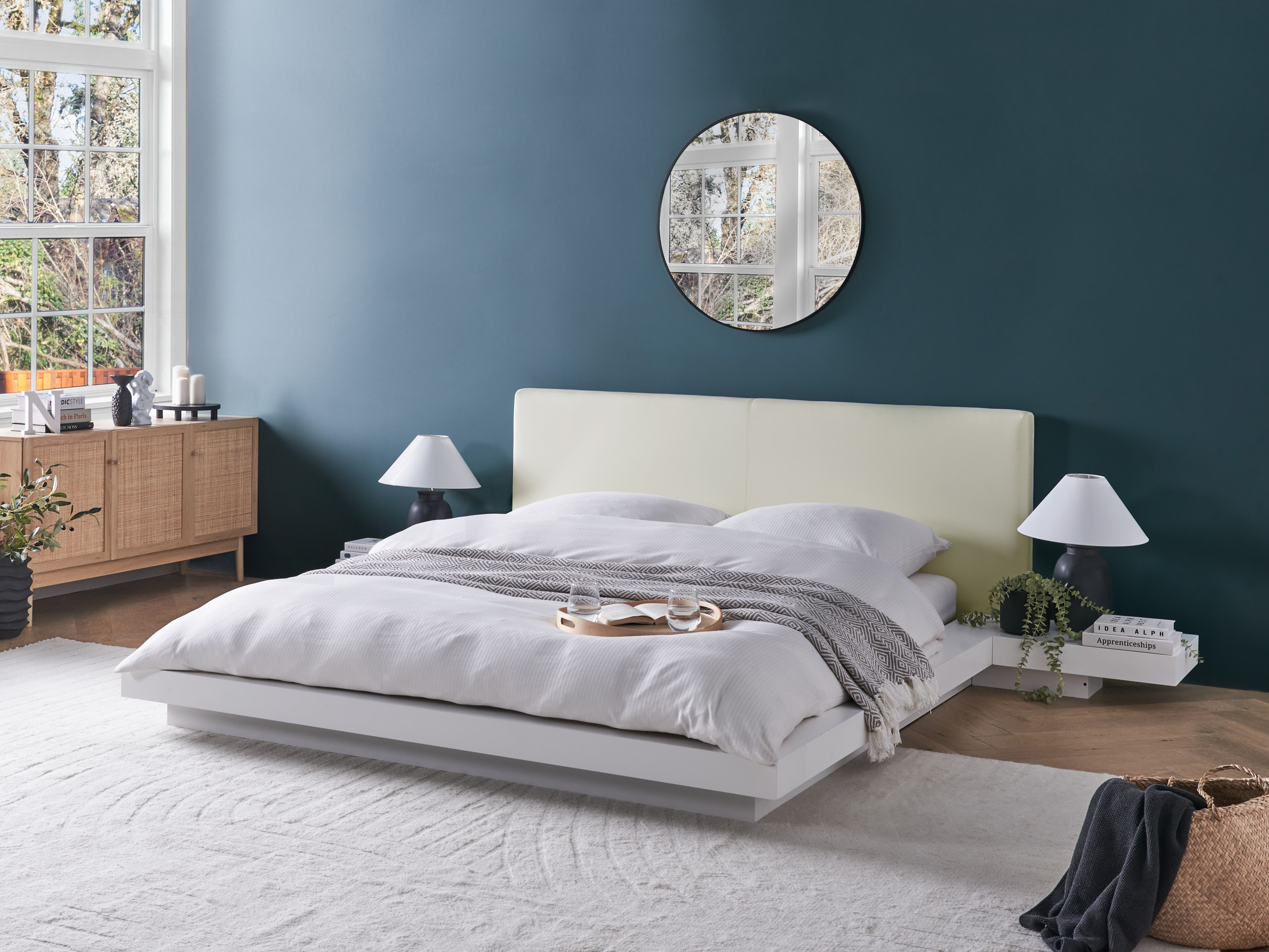 Bed ZEN 160 x 200 cm (EU King Size) White