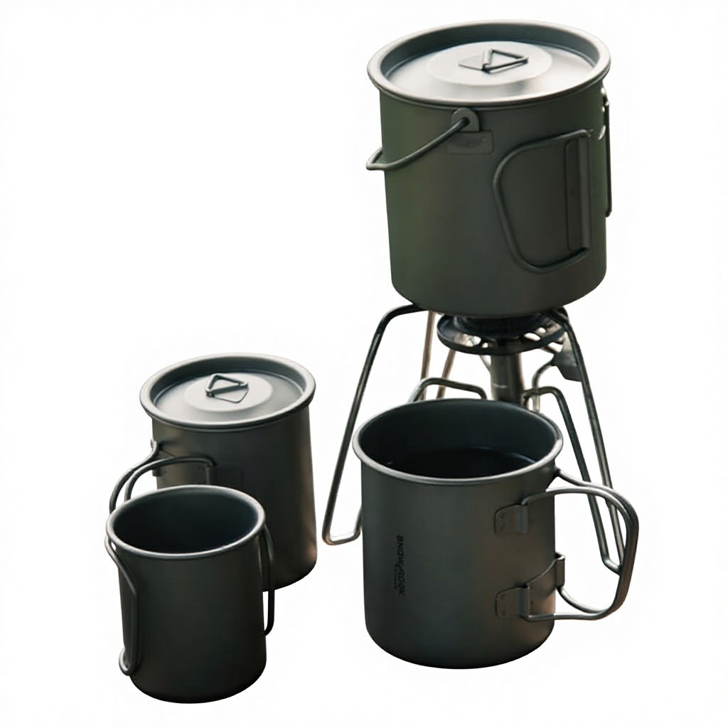 Pure Titanium Cup 400ml to 700ml Water Mug Folding Handle Portable Titanium Water Cup with Lids for Outdoor Camping
