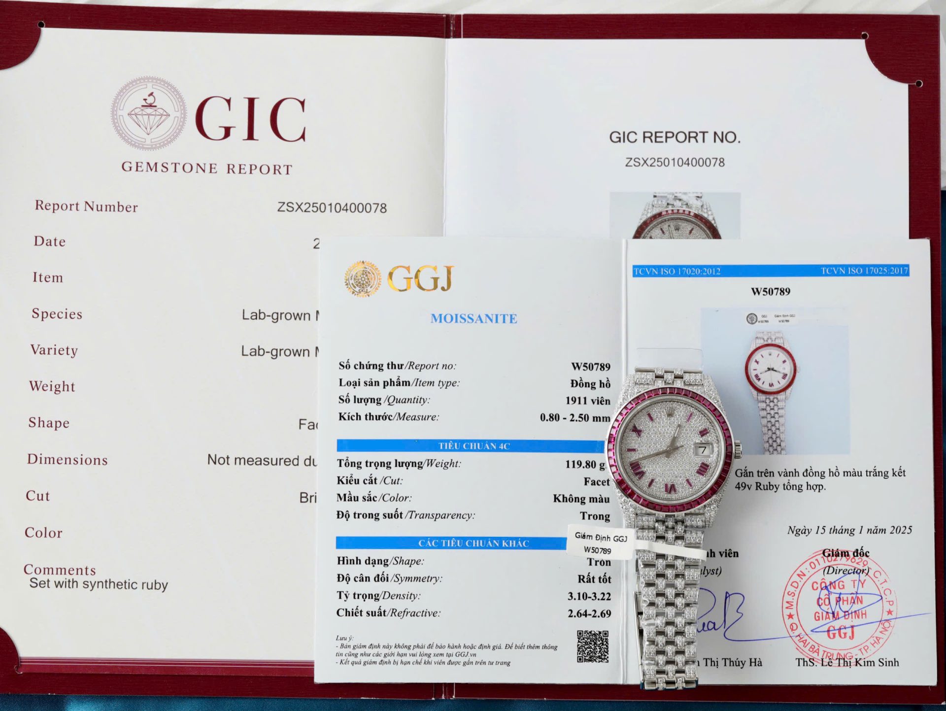 Rolex DateJust Copies Watches Ruby + Diamond Moissanite Custom 41mm - Elite Watch Atelier