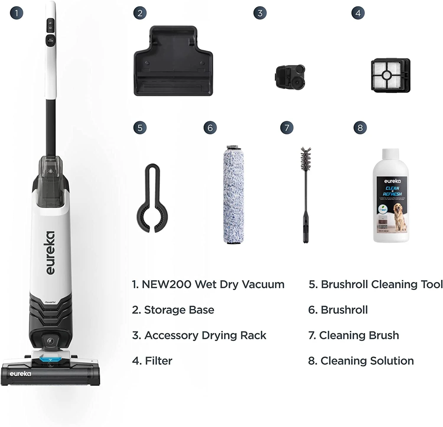 Eureka All in One Wet Dry Vacuum Cleaner and Mop for Multi-Surface Lightweight Self-Cleaning System