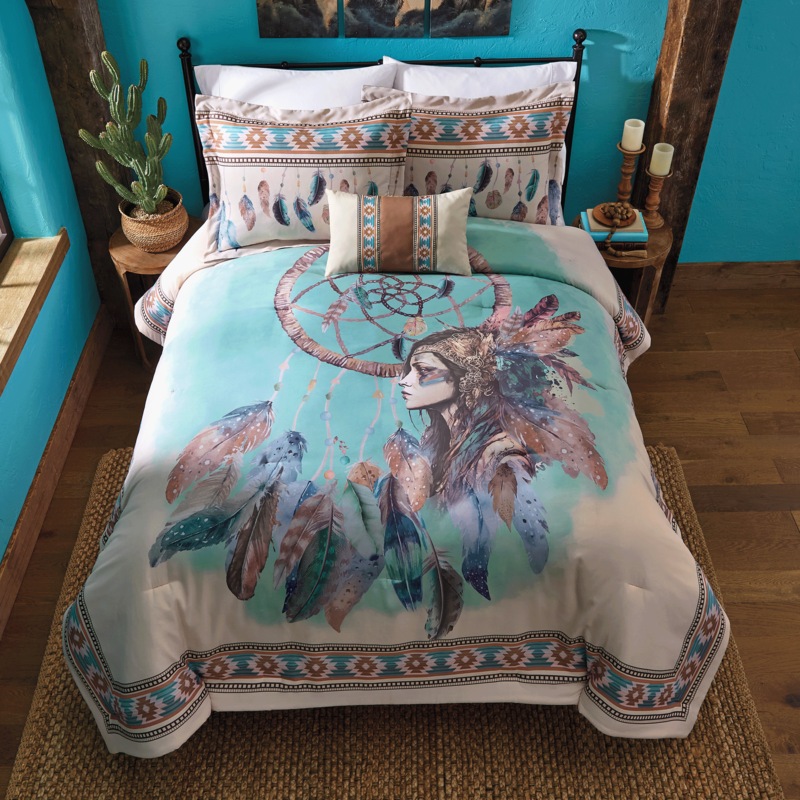 Sacred Spirits Comforter Set and Accent Pillow - MIDNIGHT VELVET CATALOG