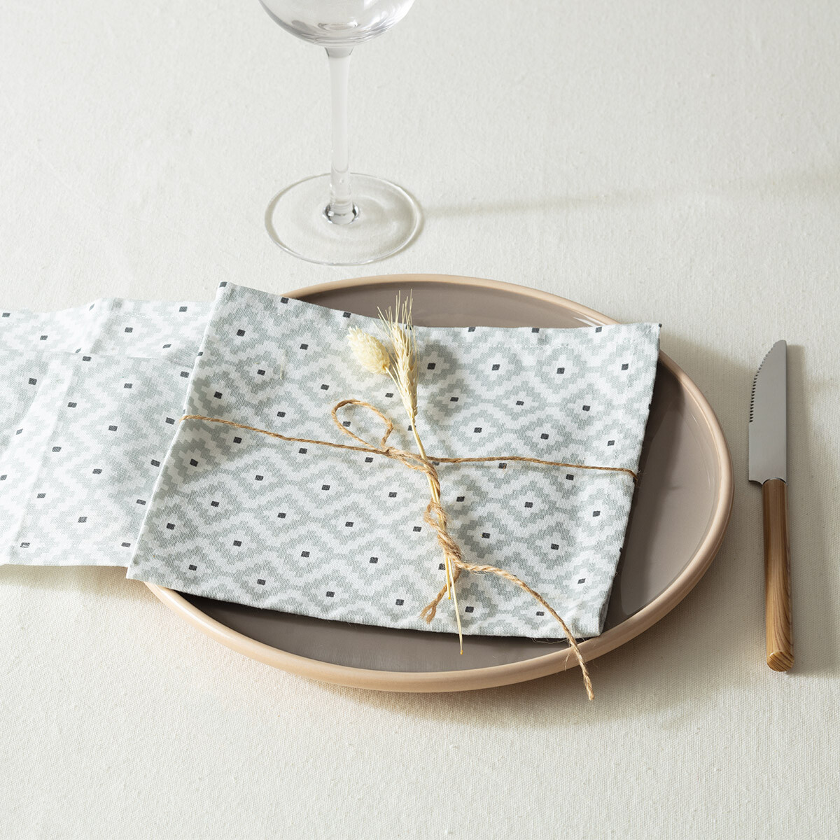 Set of 4 napkins "Etnik" Grey, 40x40 cm