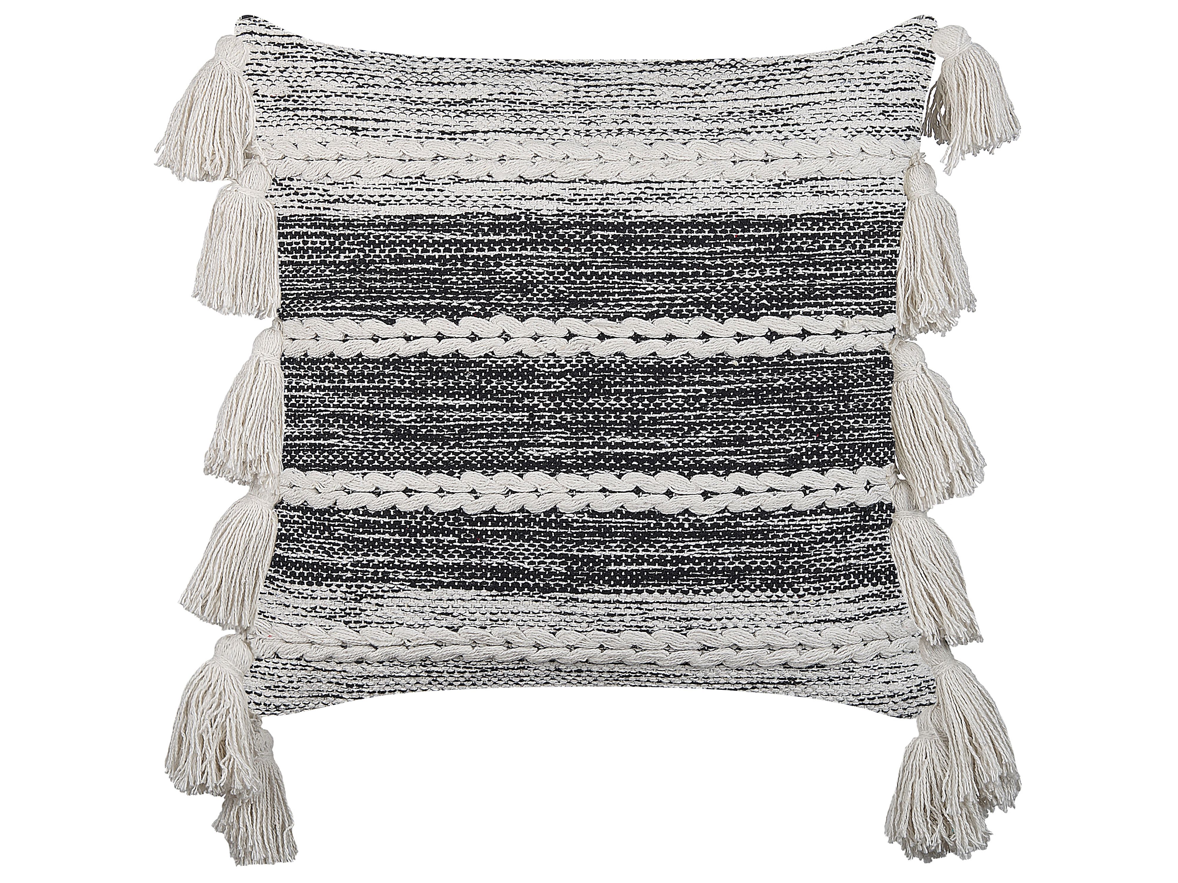 Throw Cushion ROCHEA Cotton 45 x 45 cm Black Striped