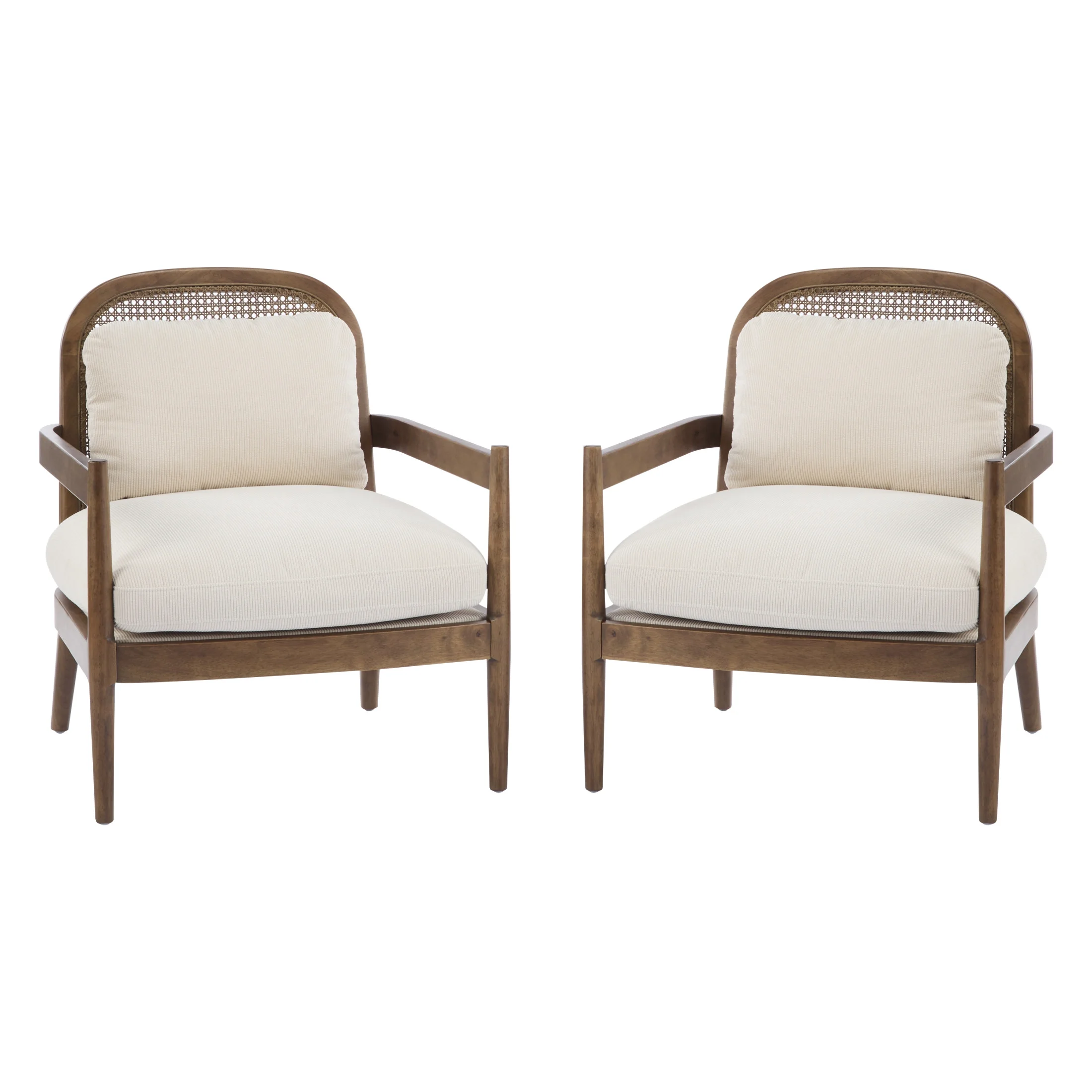 Christopher Knight Home Mid-Century Modern Accent Chairs, Wood Frame with Rattan Backrest, Grayish Green, Set of 2 - Image 19