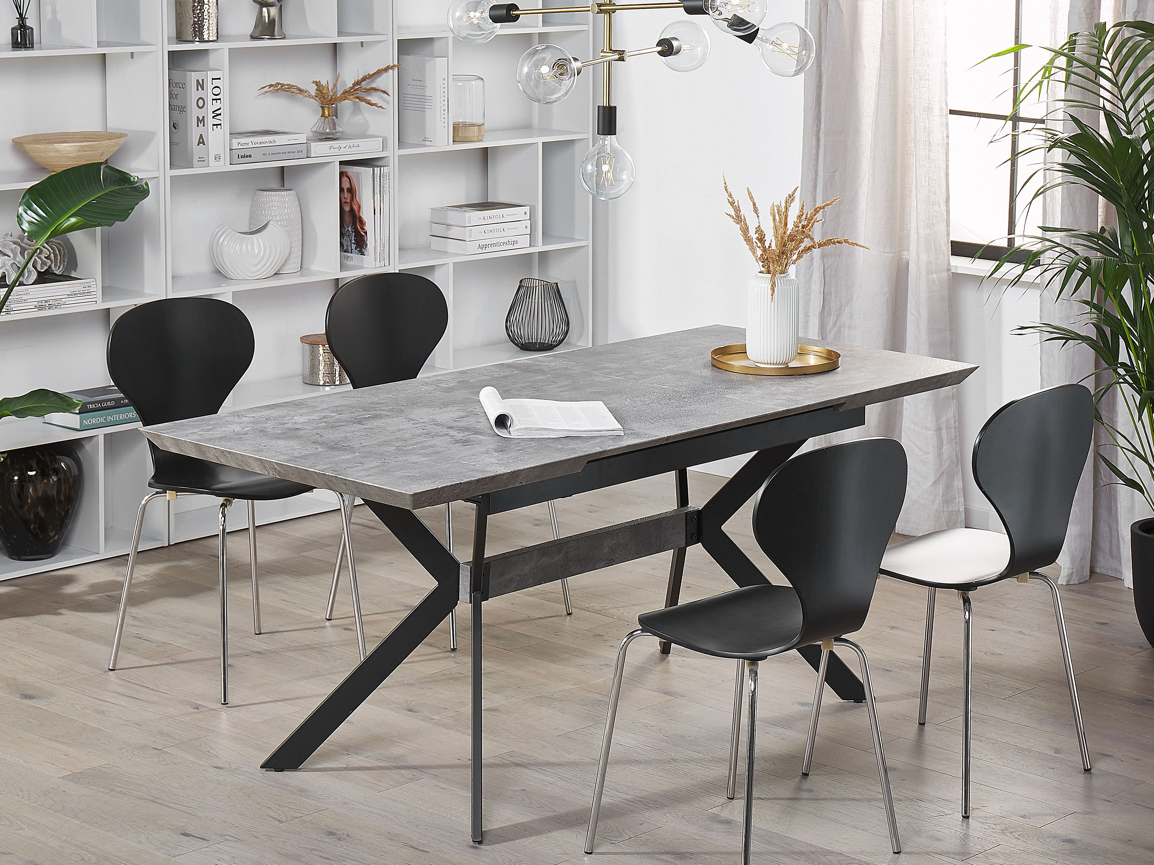 Extending Dining Table BENSON Light Grey 140/180 cm 80 cm