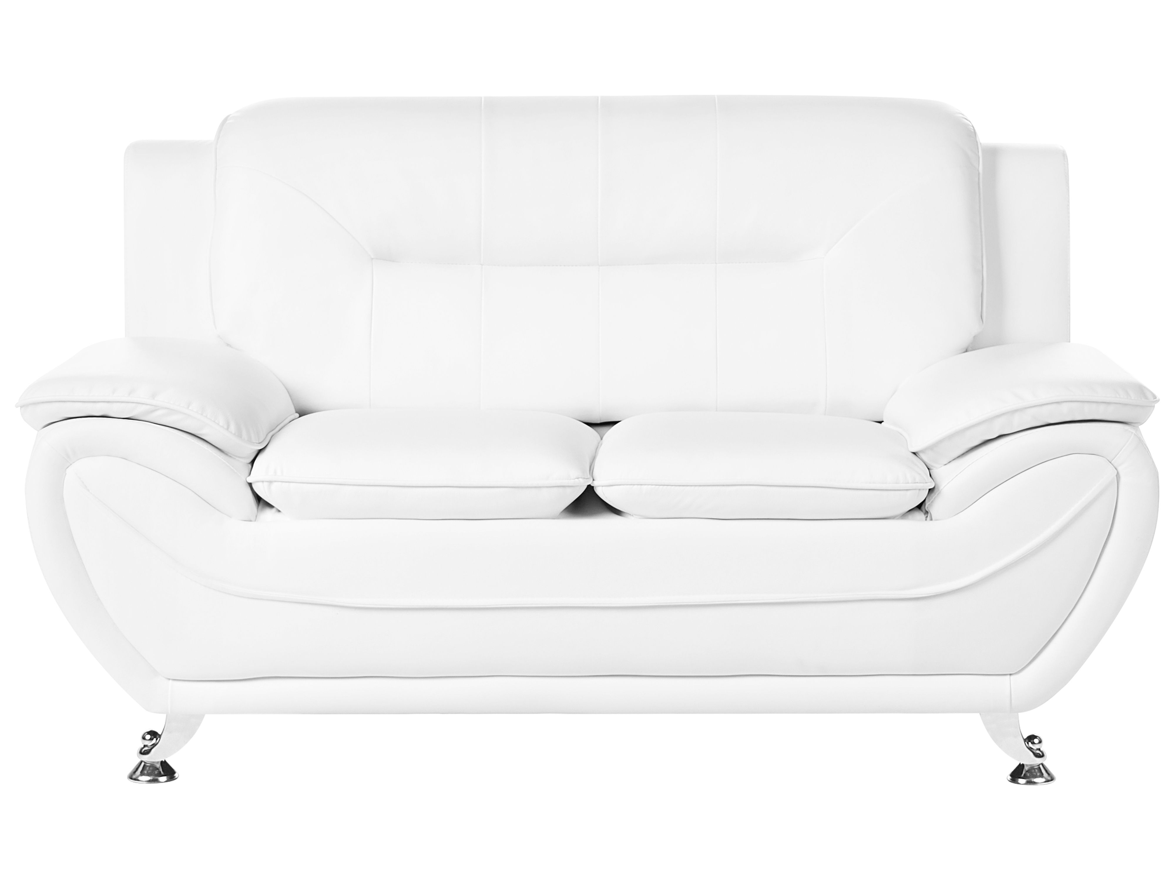 Sofa 2 Seater LEIRA Faux Leather White