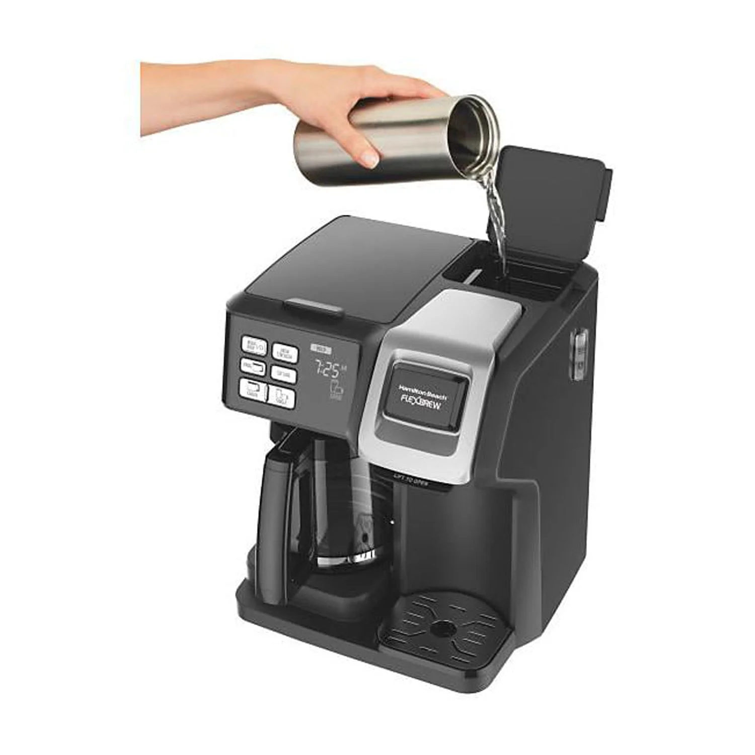 Hamilton Beach FlexBrew Trio 2-Way Coffee Maker, Compatible with K-Cup Pods or Grounds, Combo, Single Serve & Full 12c Pot, Black - Image 8
