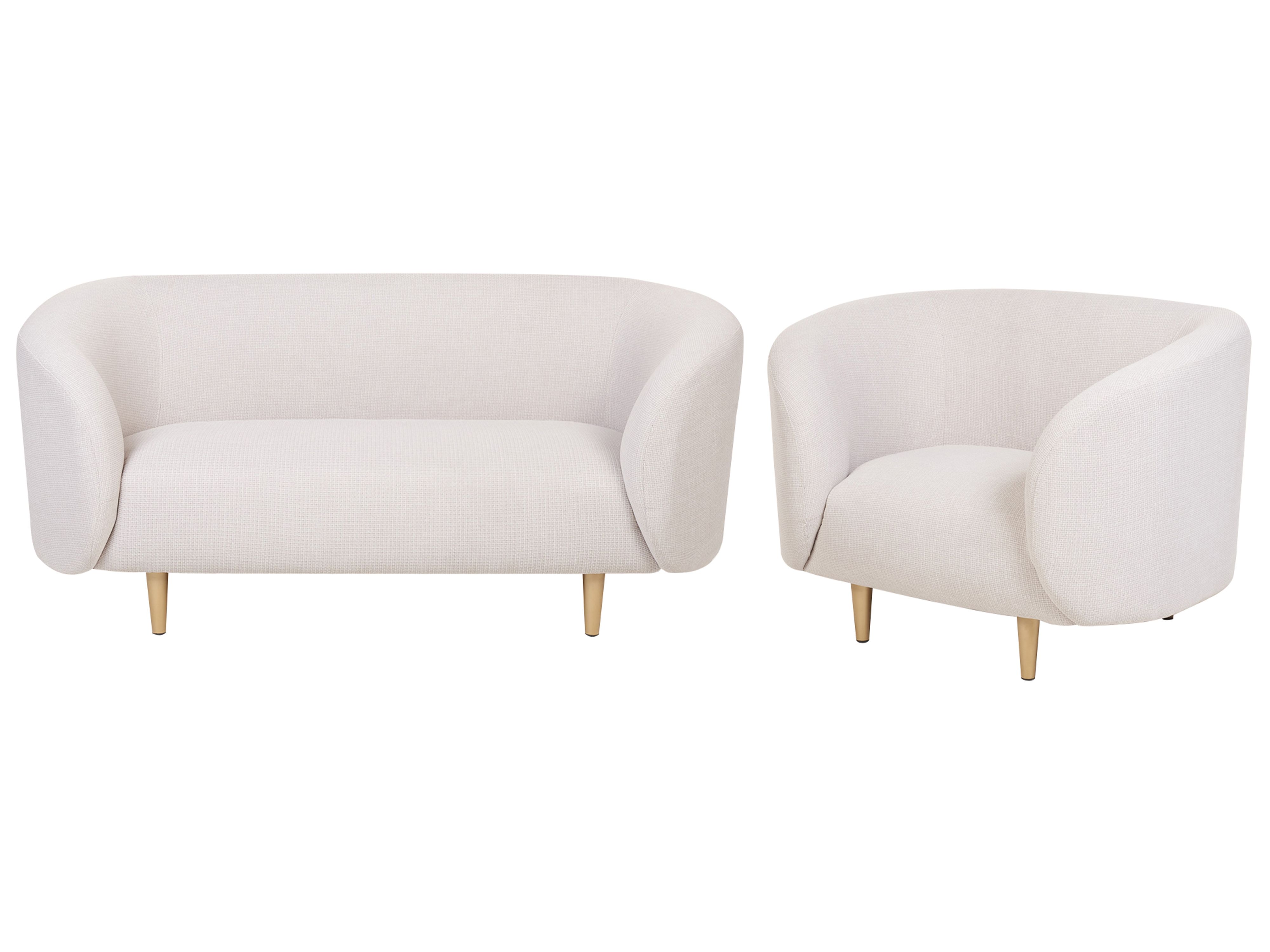Living Room Set 3 Seater LOEN Fabric Light Beige