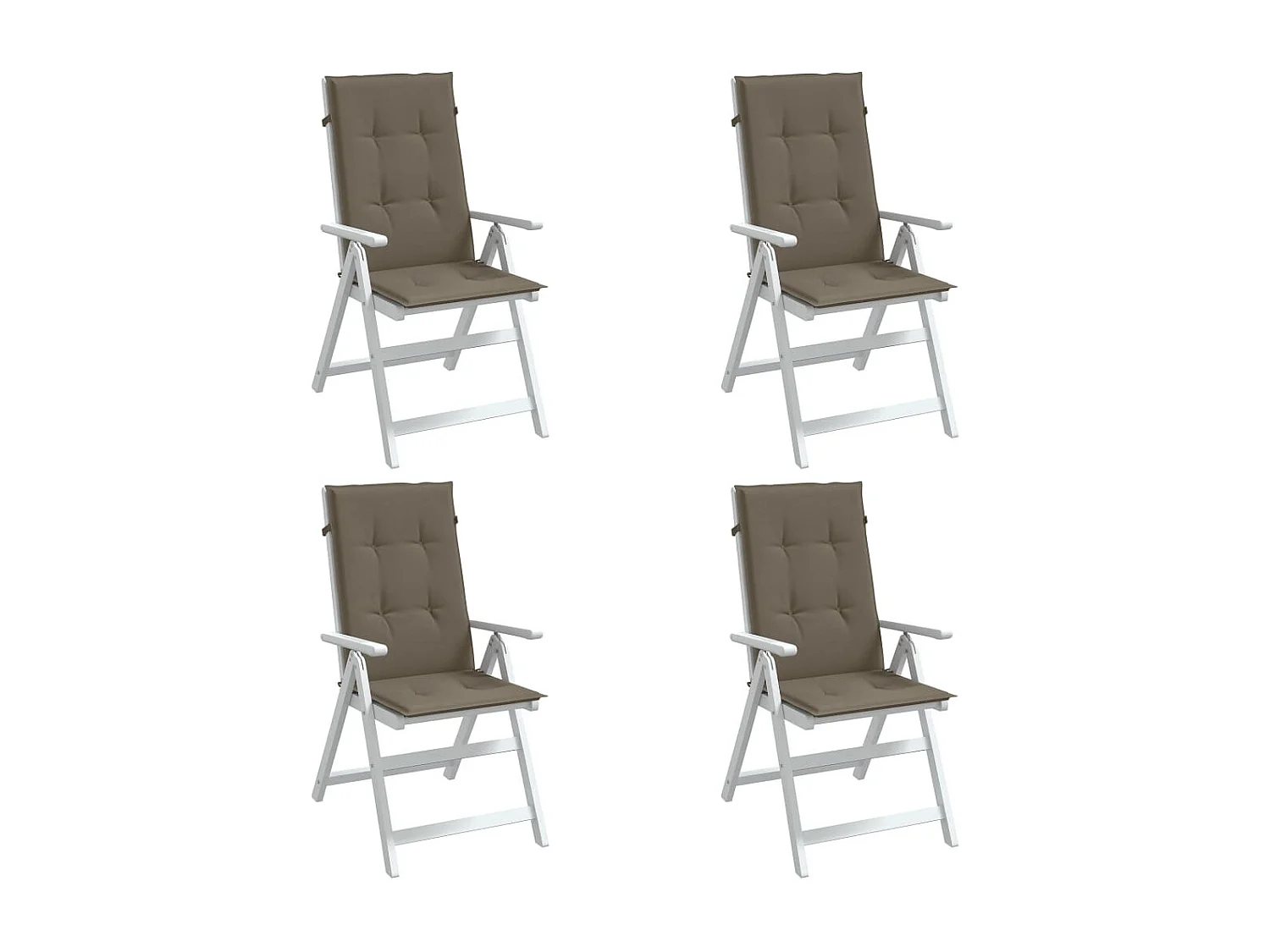 Coussins de chaise à dossier haut lot de 4 taupe mélangé tissu