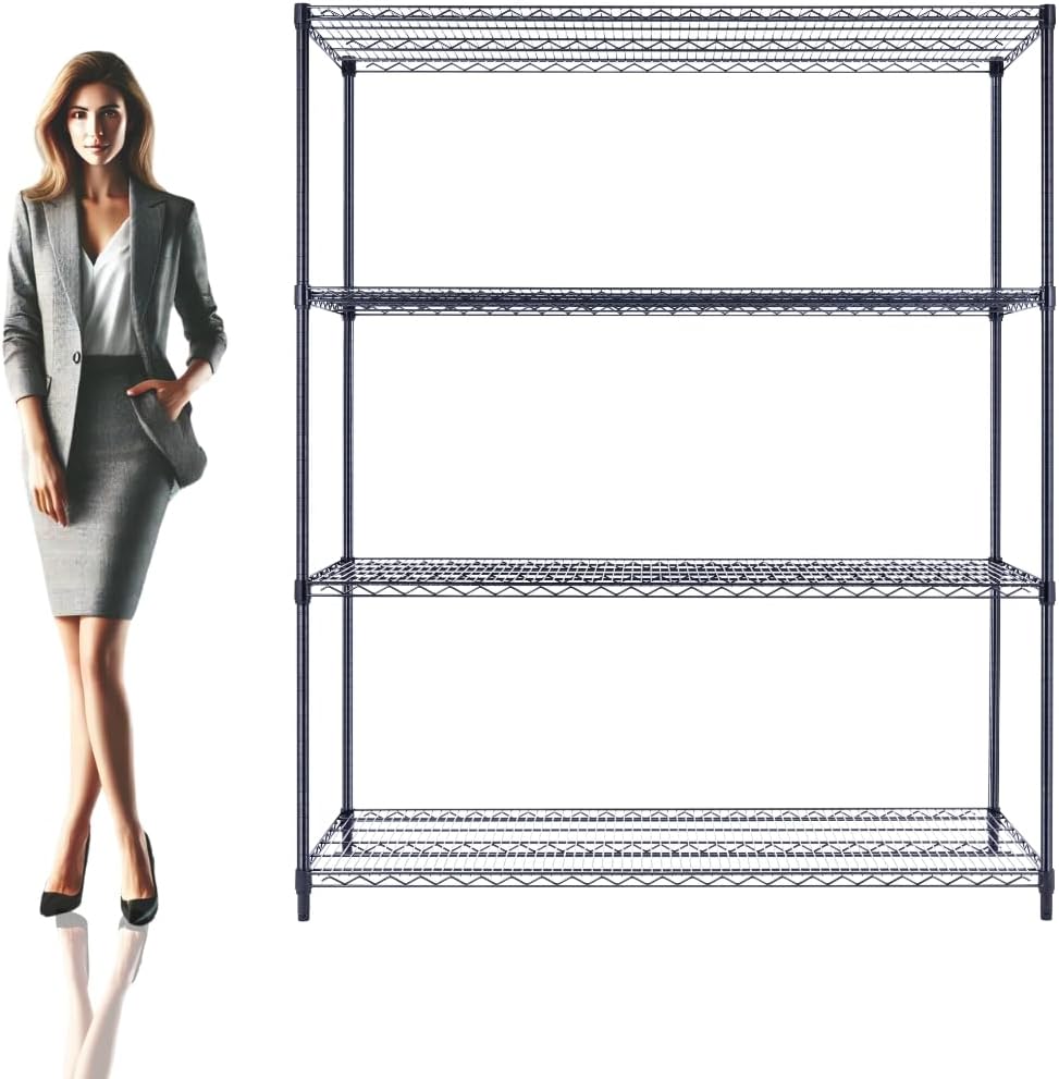 NSF Commercial 4-Tier Wire Shelving with Wheels, 60