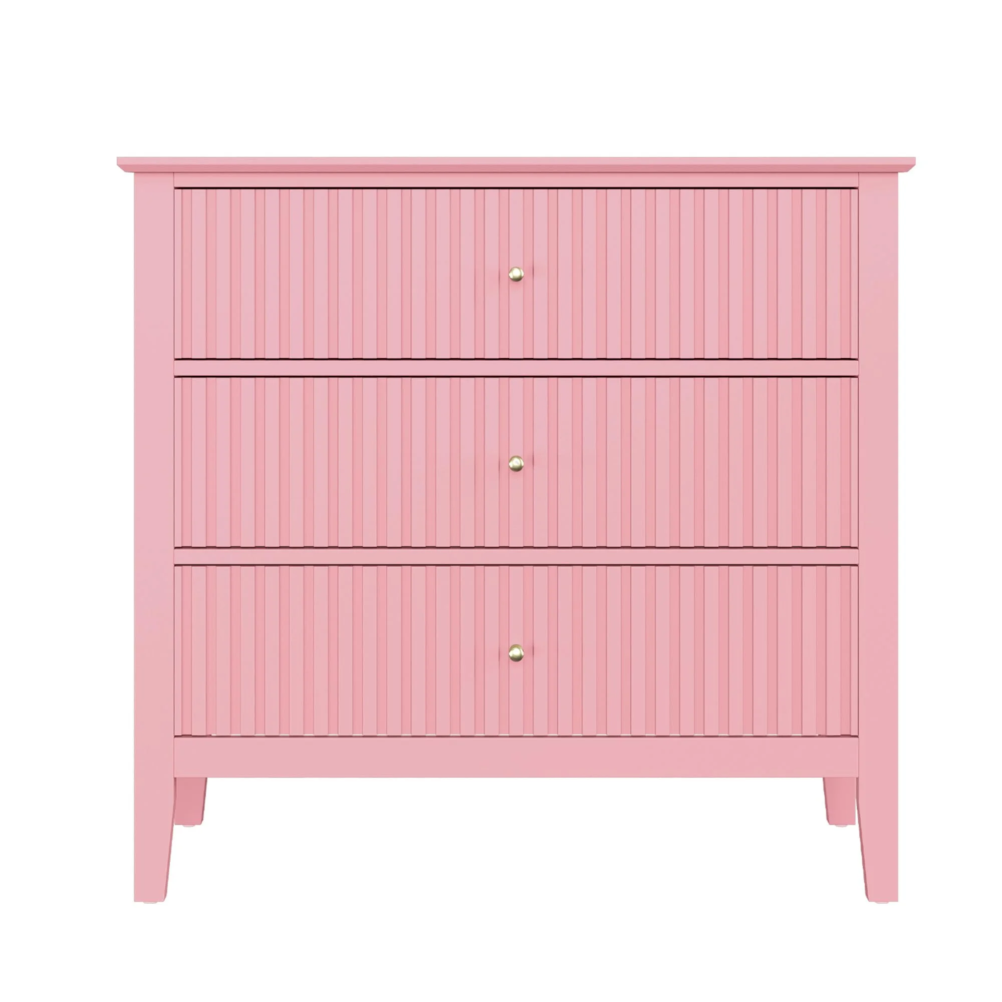 Heynemo Beige 6 Drawer Dresser, Fluted Modern Wood Chest - Image 55