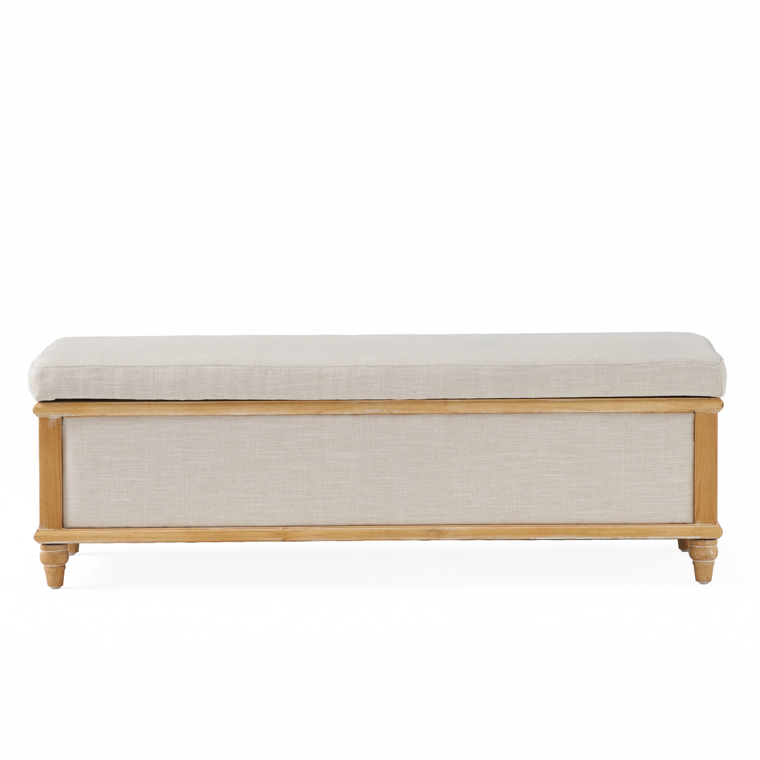 Noble House Hampton Contemporary Fabric Upholstered Storage Ottoman, White and Blue Floral - Image 90