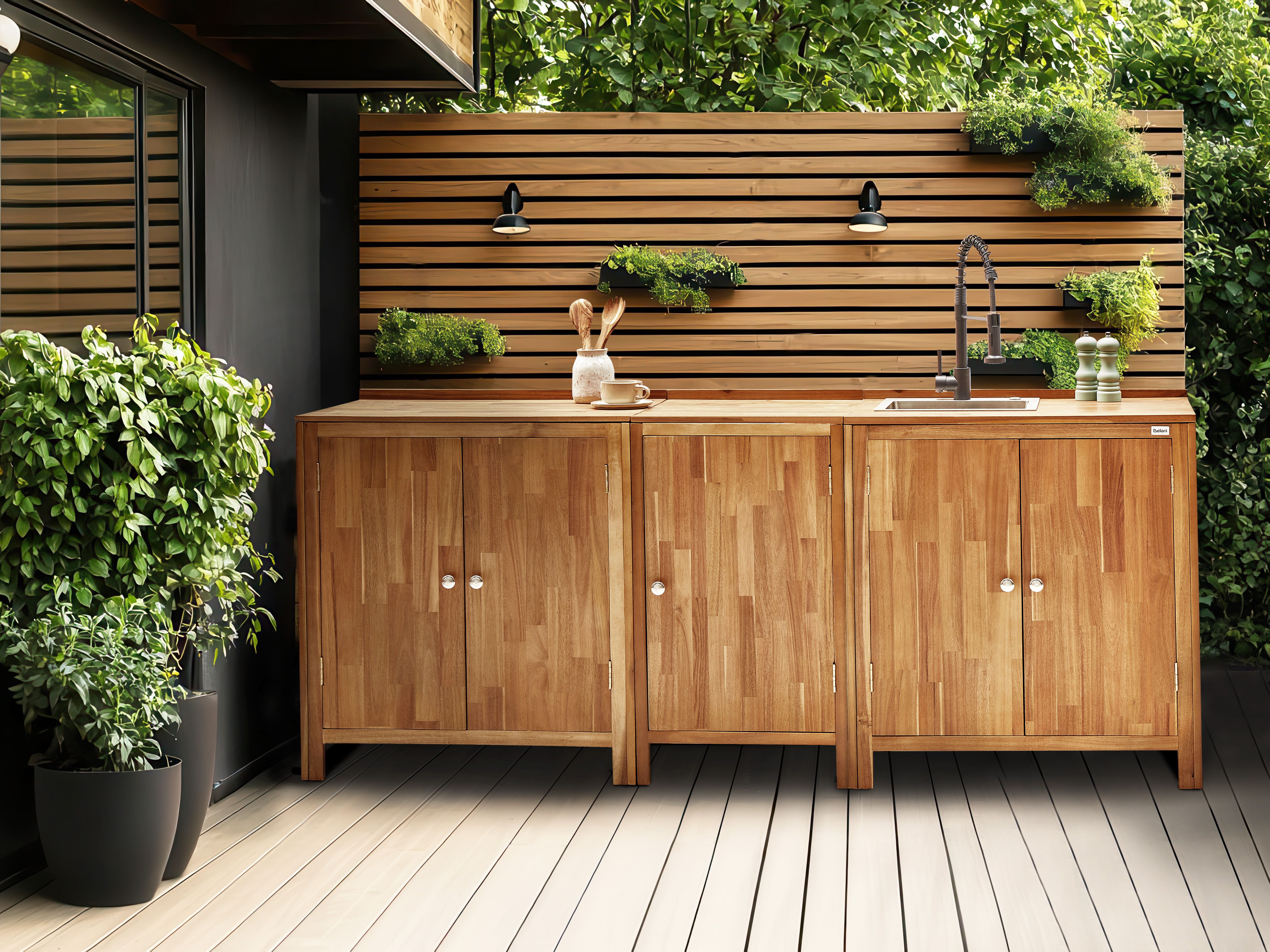 Outdoor Kitchen Cabinet VENOSA Acacia Wood 80 cm 50 cm Brown