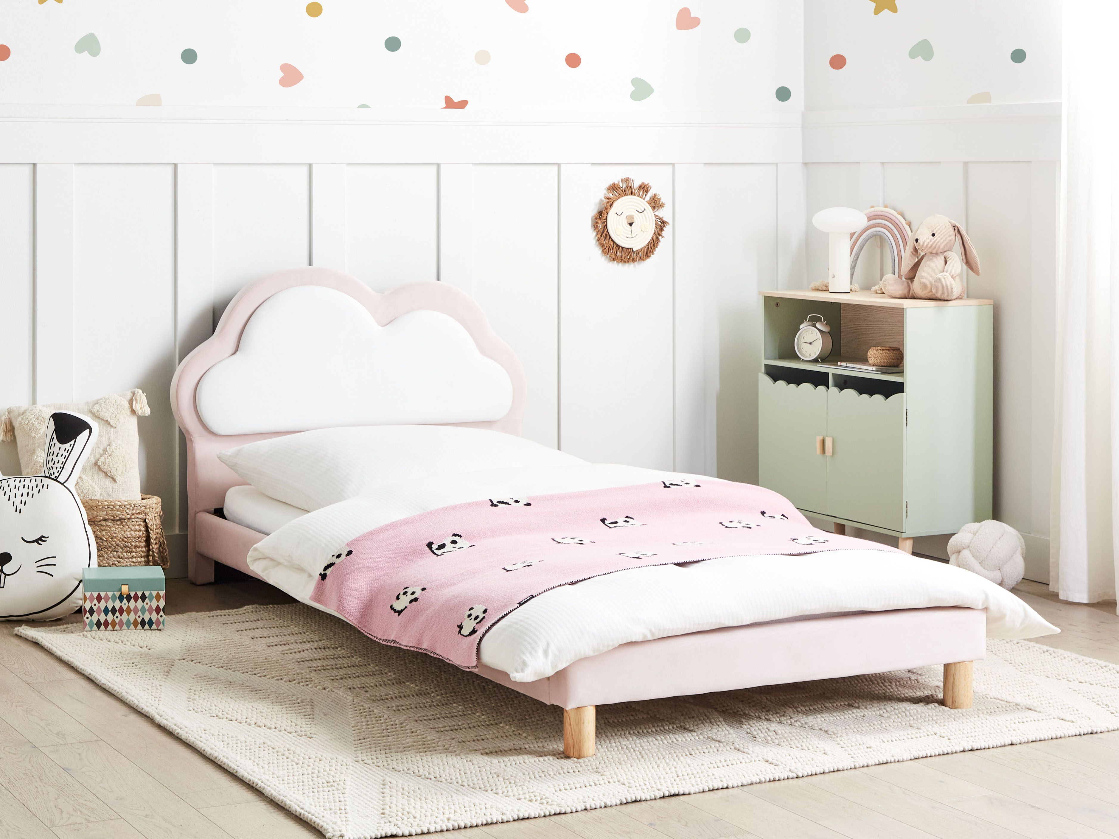 Kids Bed Cloud Velvet MAZOU 90 x 200 cm (EU Single) Pink