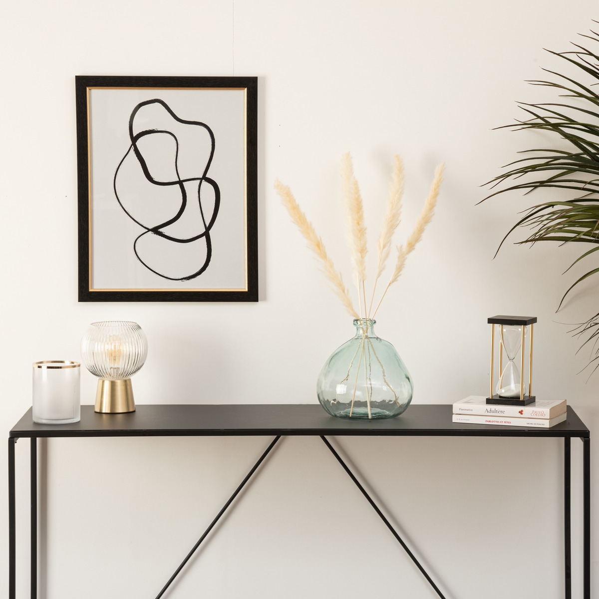 Round vase, recycled glass D.23 cm