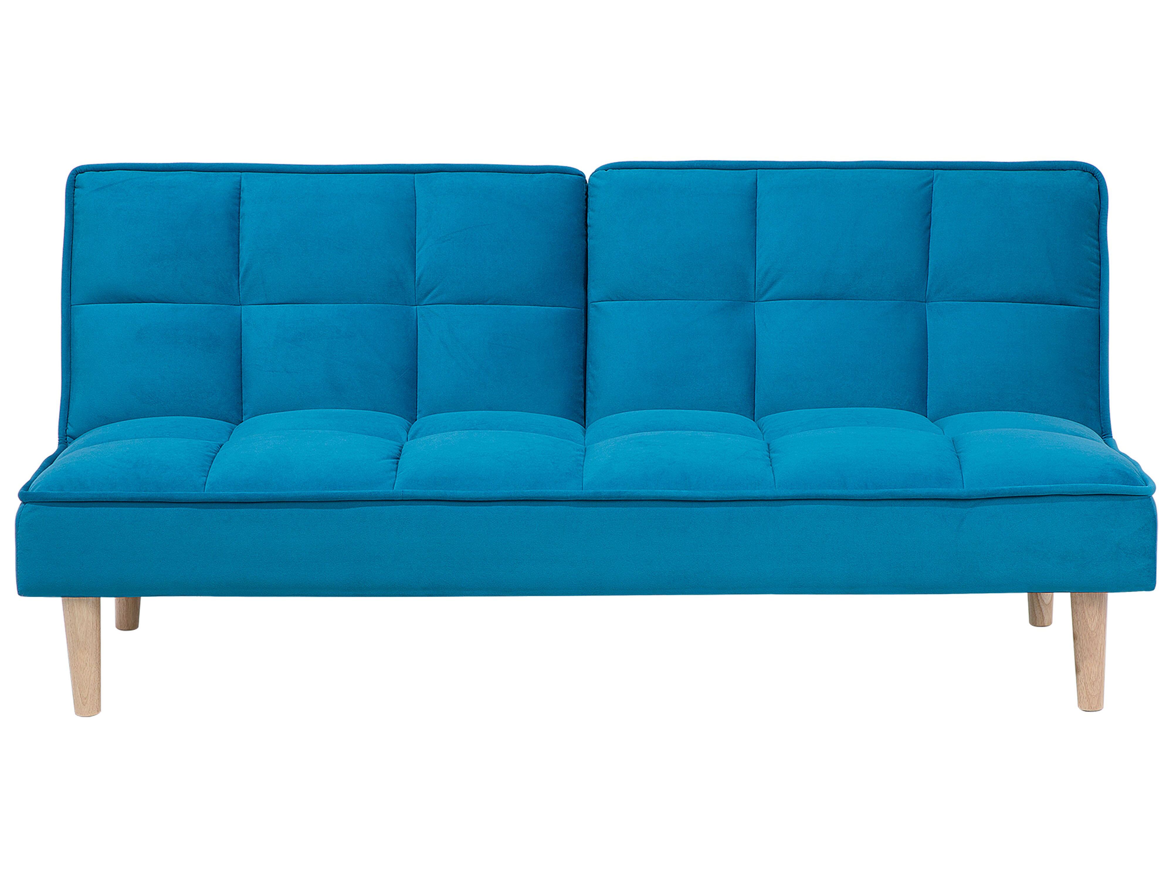 Sofa Bed 3 Seater SILJAN Fabric Sea Blue