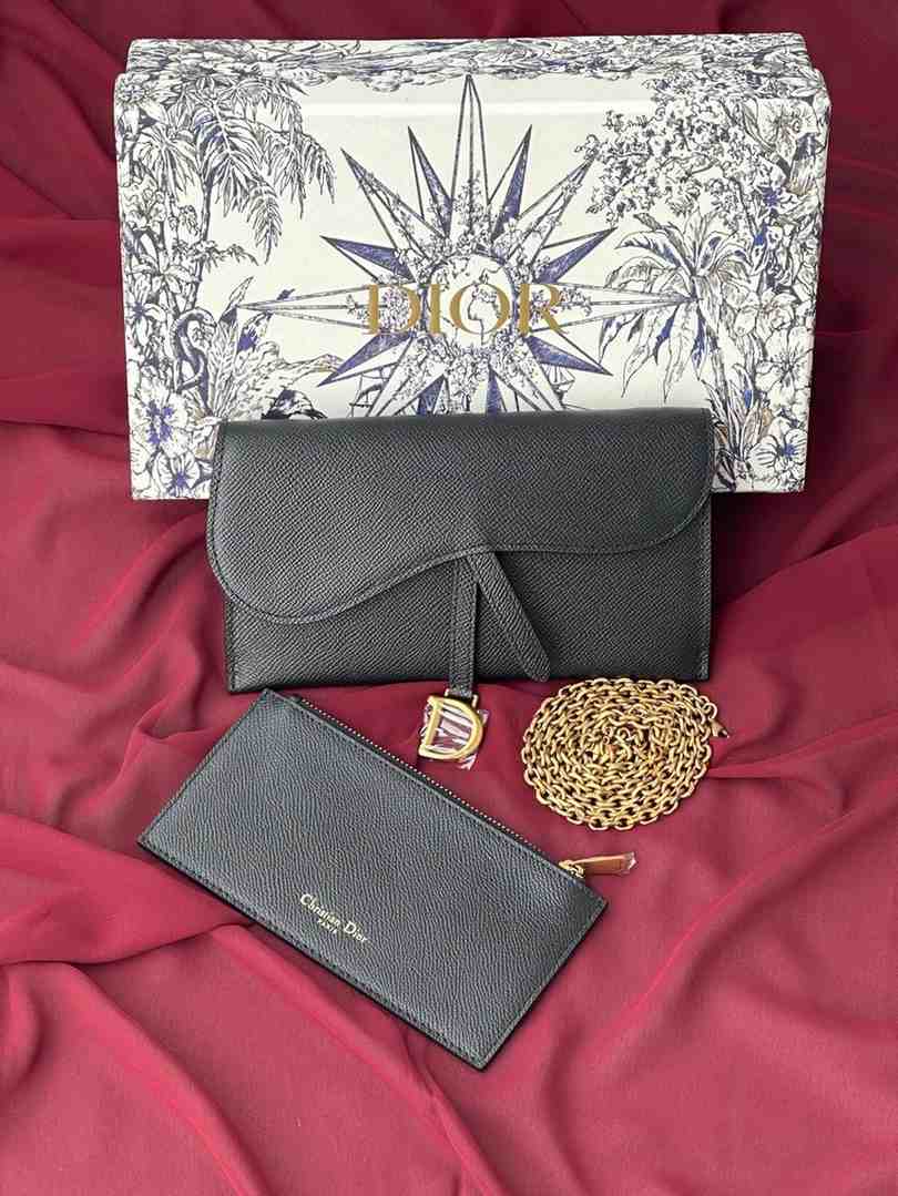 Dior Long Saddle Wallet With Chain