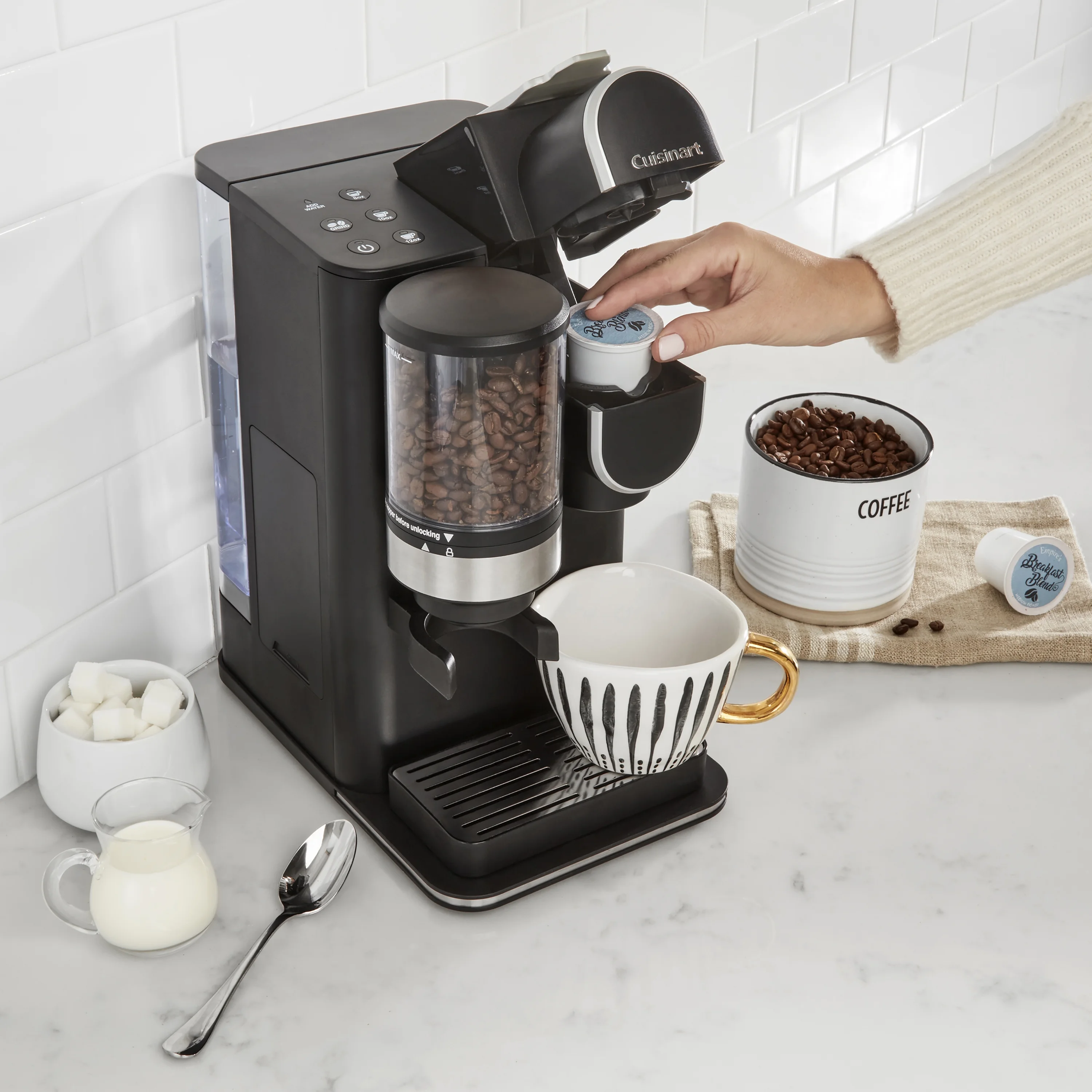 Cuisinart Grind & Brew Classic Black Single Serve Coffee Maker with Built-In Grinder - Image 6