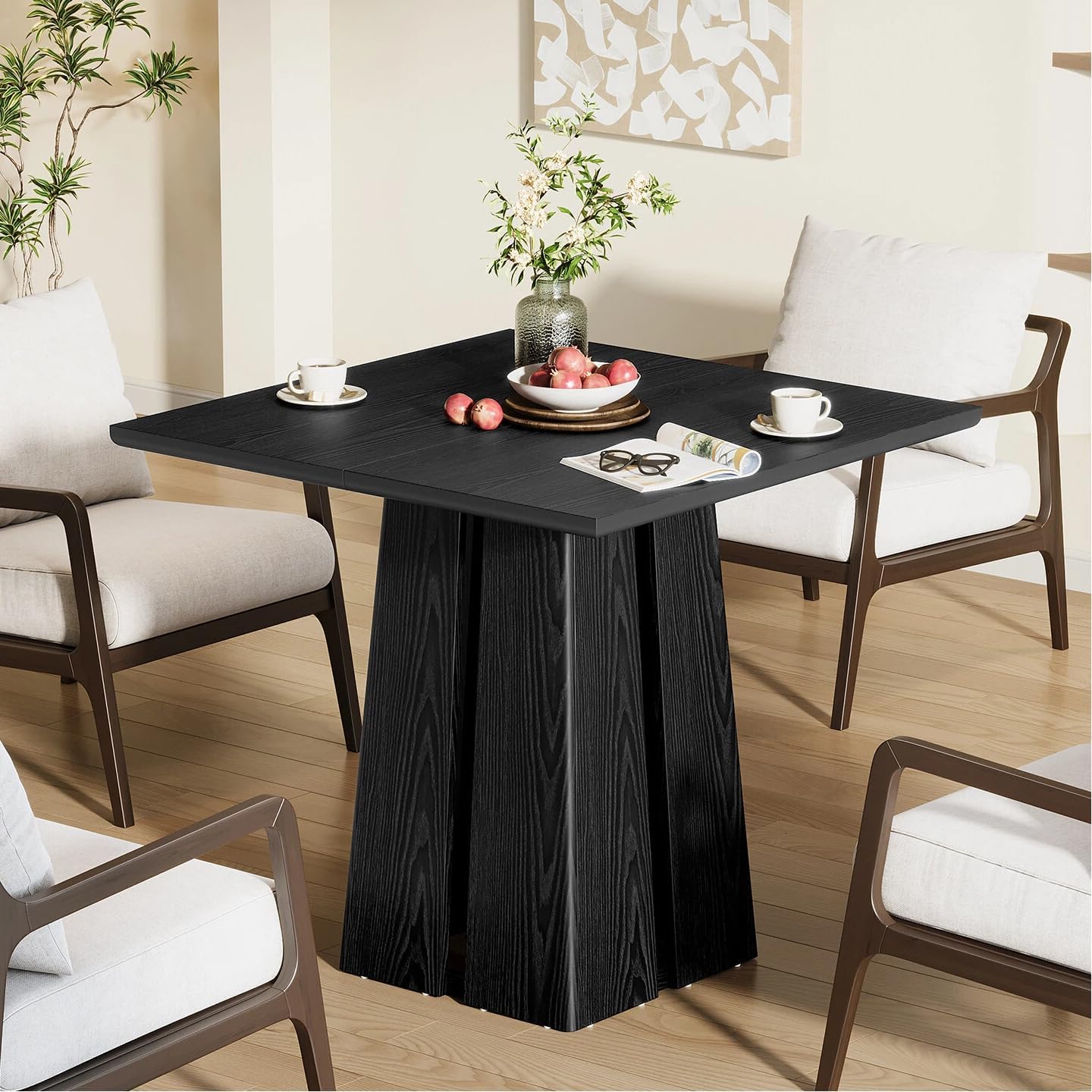 LITTLE TREE Wooden Square Dining Table 4 Sets, 31.5