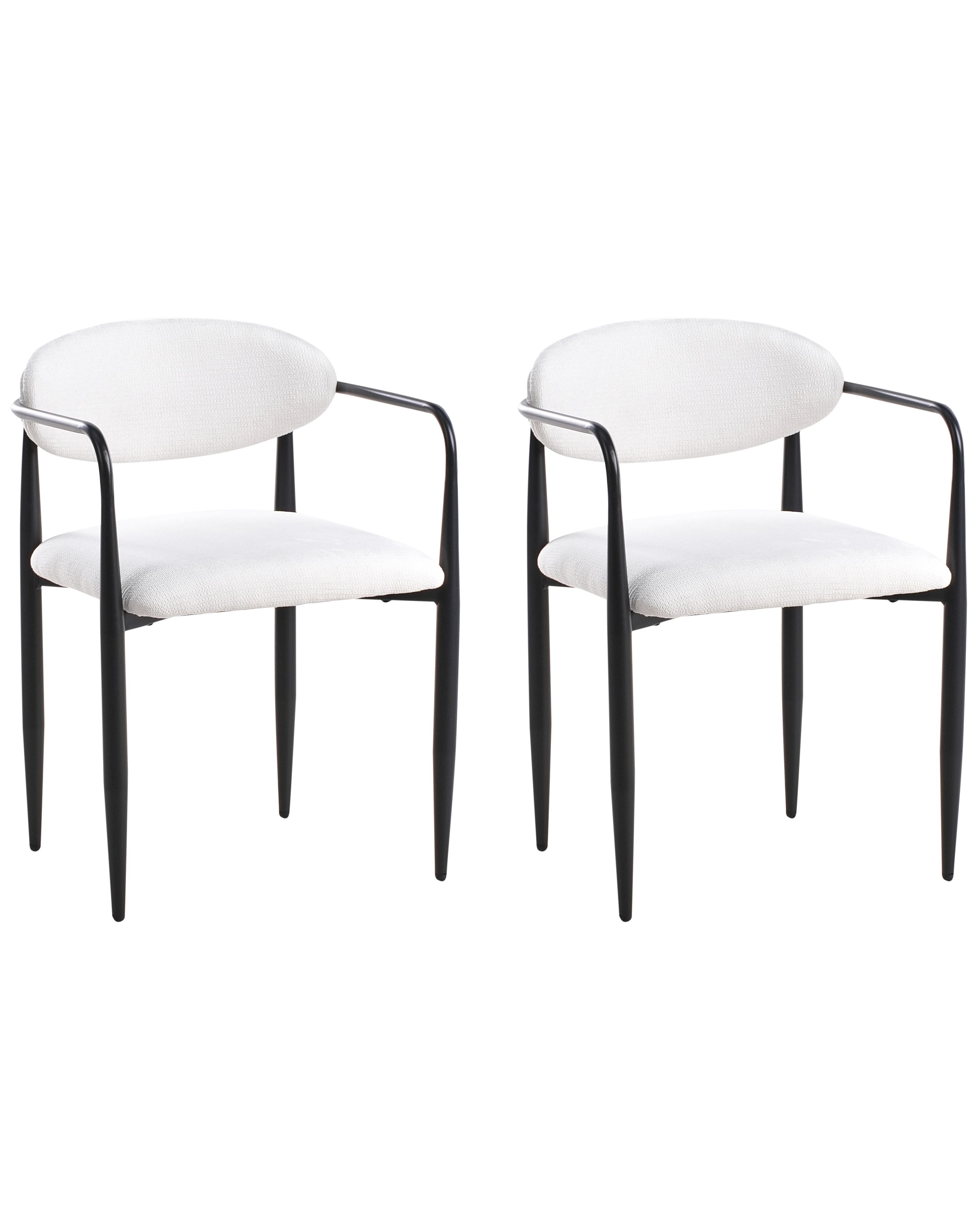 Set of 2 Dining Chairs TANEVIK Fabric Off-White