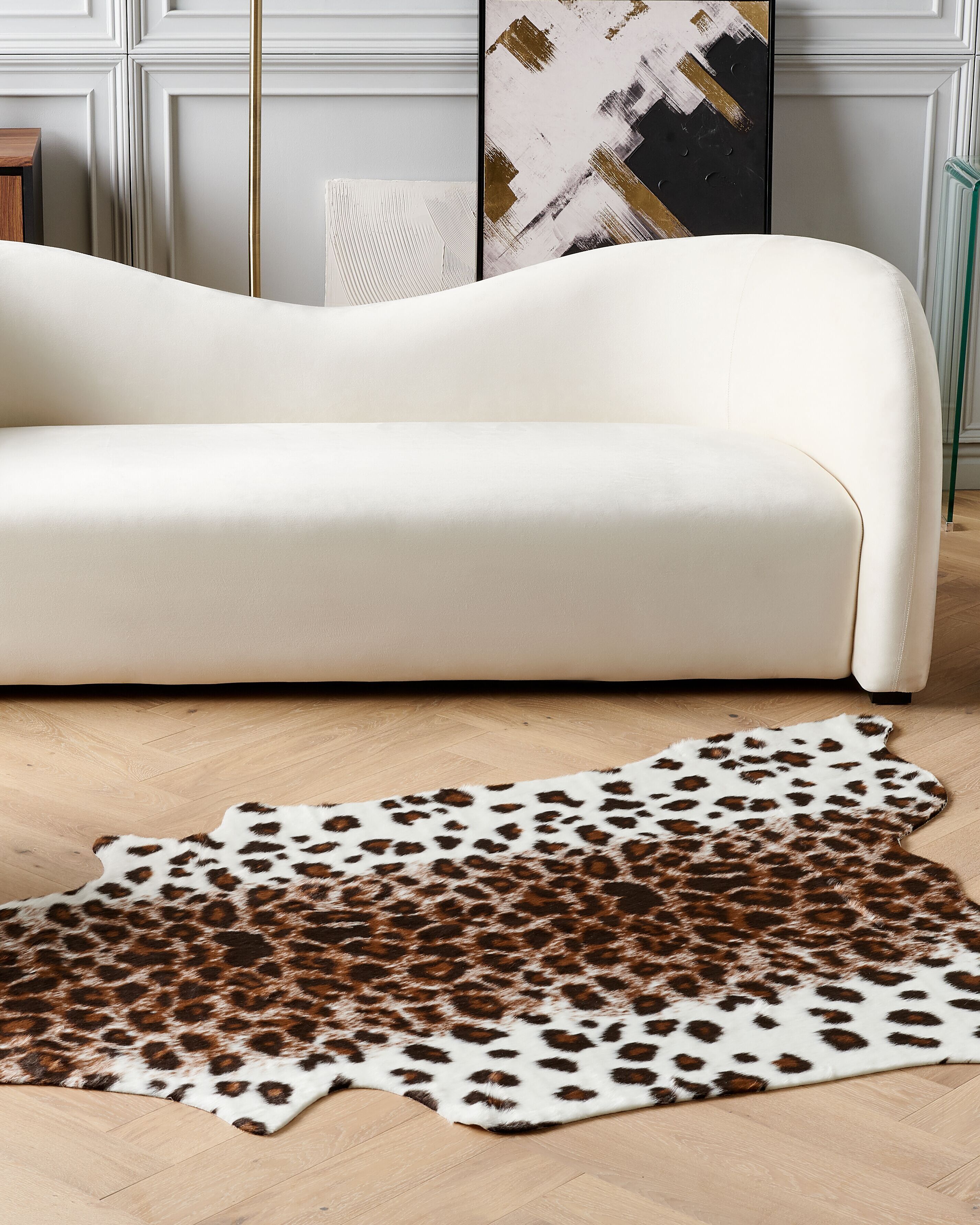 Faux Cowhide Rug BOGONG Brown/ White 130 x 170 cm