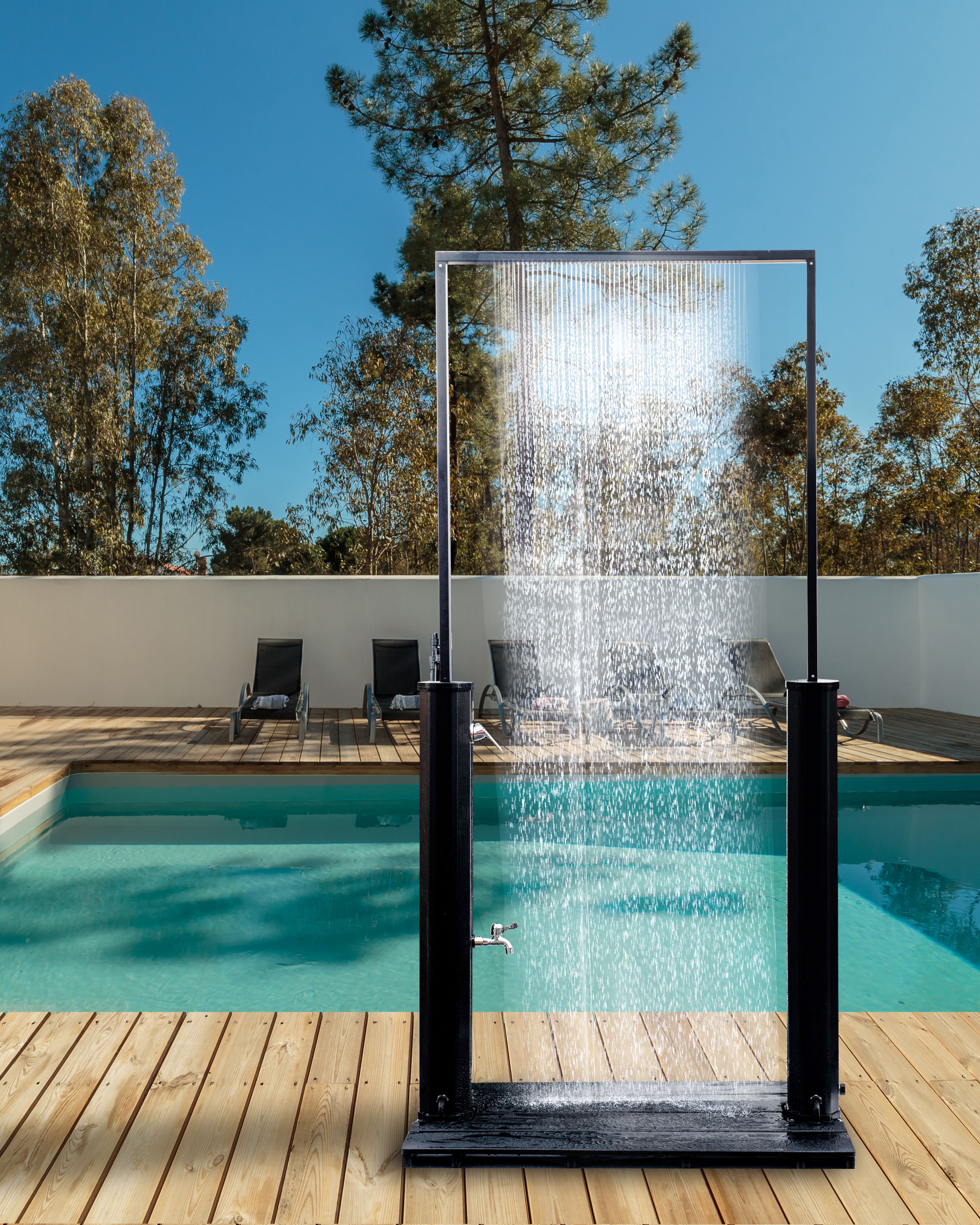 Freestanding Outdoor Solar Shower MARACAIBO Black