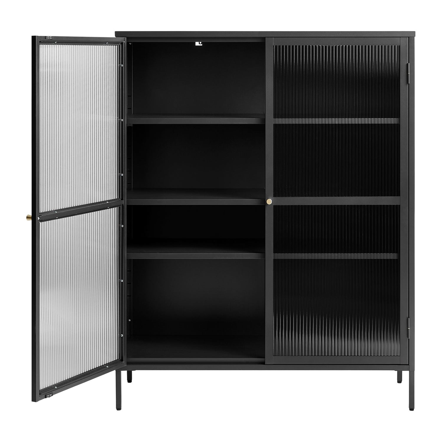 Blokker Opal Vitrinekast - H 140 cm - Zwart