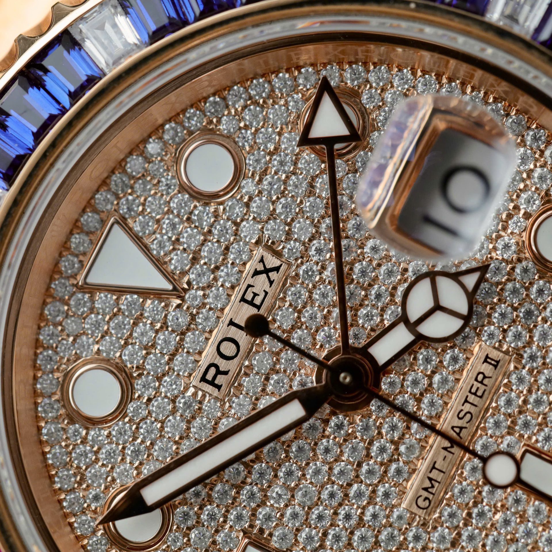 Rolex GMT-Master II 126755 SARU-DIAO Gold Wrapped Moissanite Sapphire Replica Watch 40mm - Top club