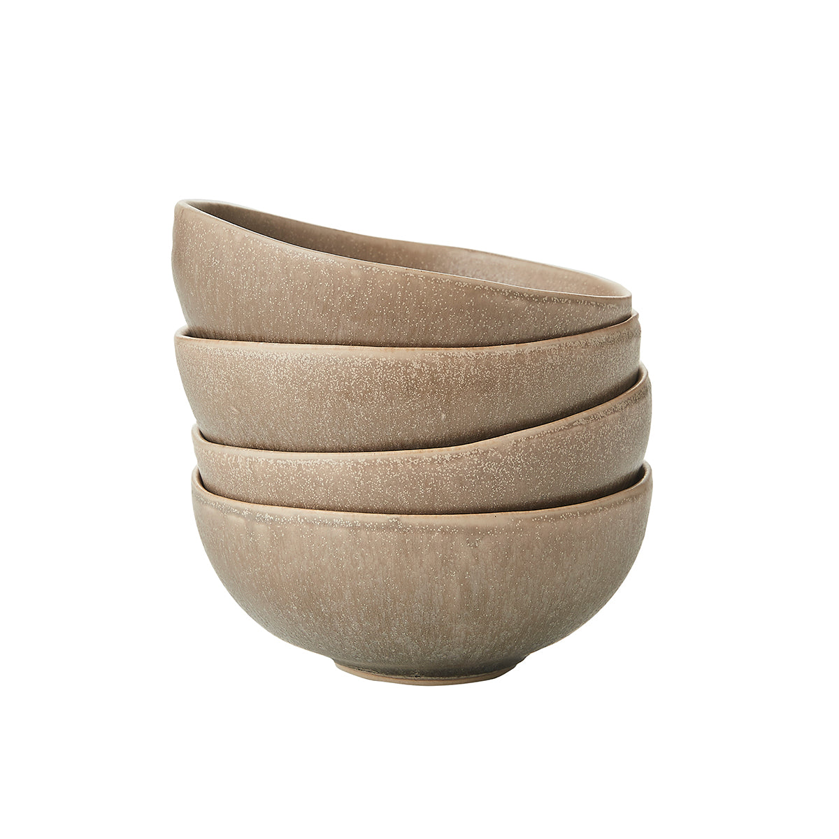 Blokker Mixed Ceramics Kommen 4st. - Ø 11 cm - Taupe