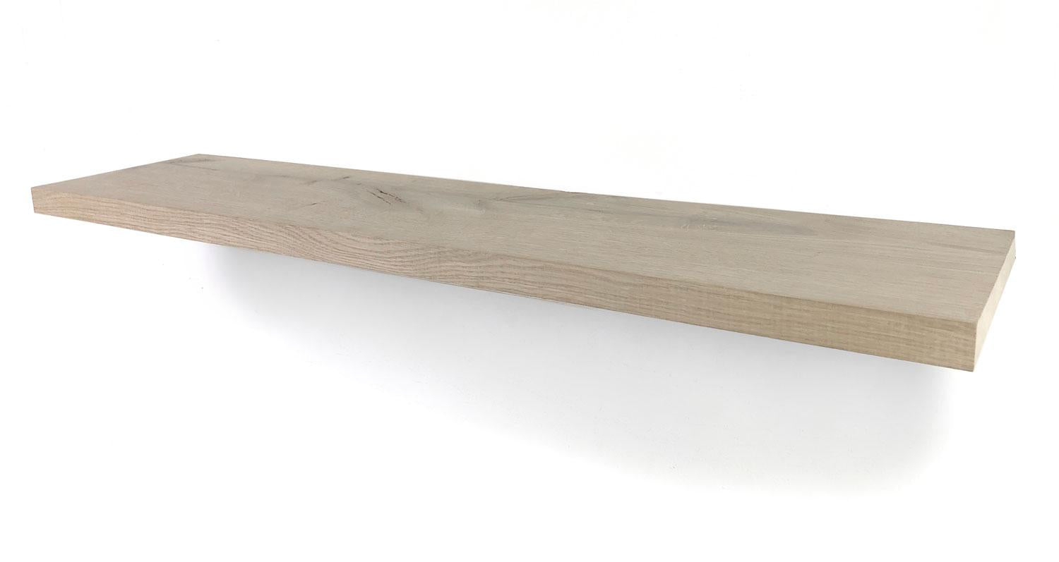 Woodbrothers Rustiek eiken zwevende wandplank 25mm mas. recht 75x14cm