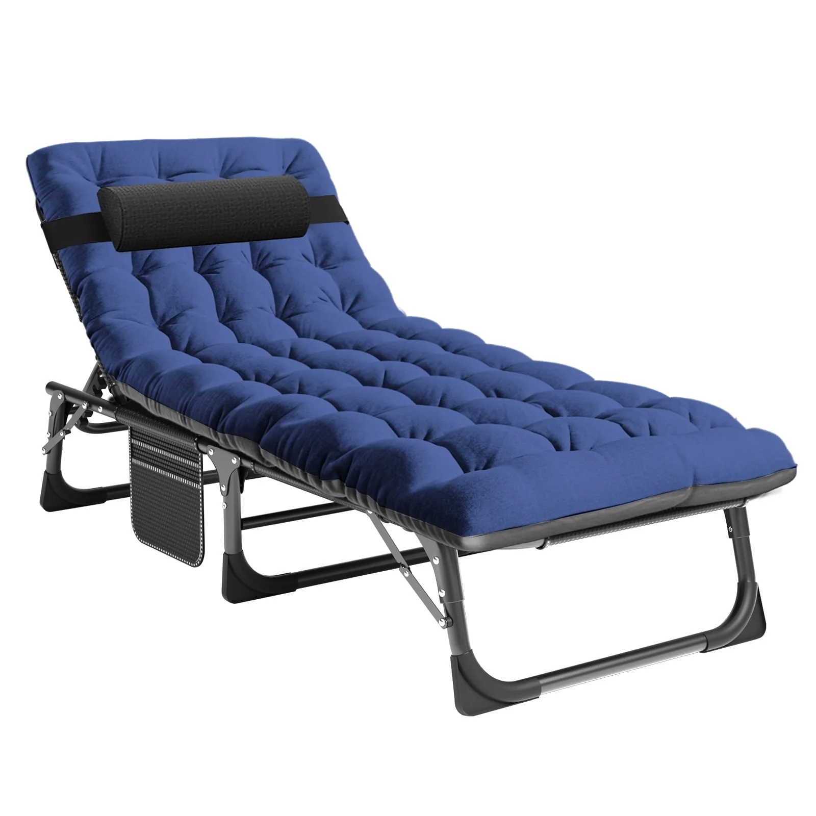 Slsy Folding Lounge Chair, 5-Position Adjustable Outdoor Reclining Chair, Folding Sleeping Bed Cot, Folding Chaise Lounge Chair for Pool Beach Patio Sunbathing - Image 11