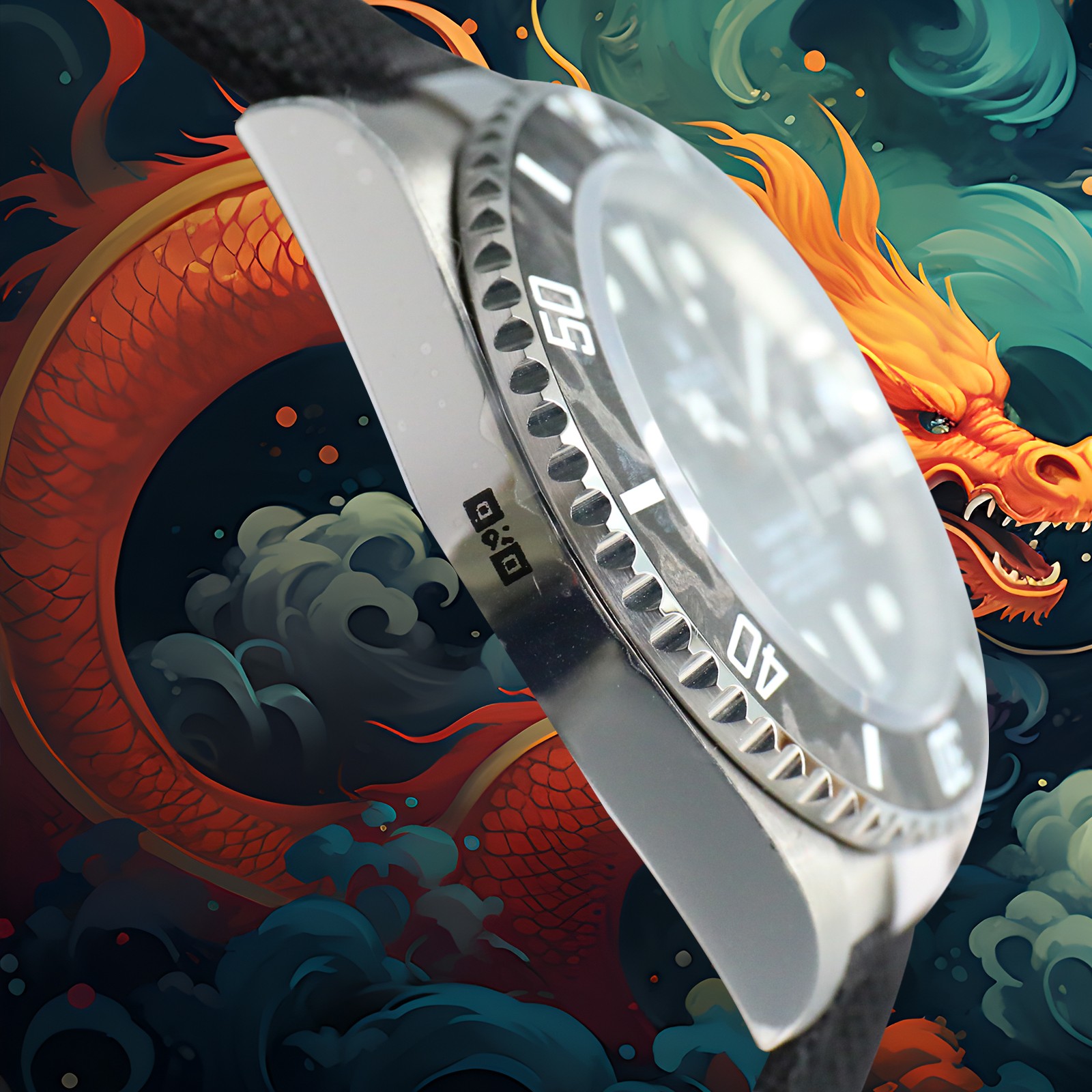 ROLEX Year of the Dragon Auspicious ?? ?? Submariner Carbon Fiber Bezel - Velcro Strap - Black(1:1 replica) - Top club