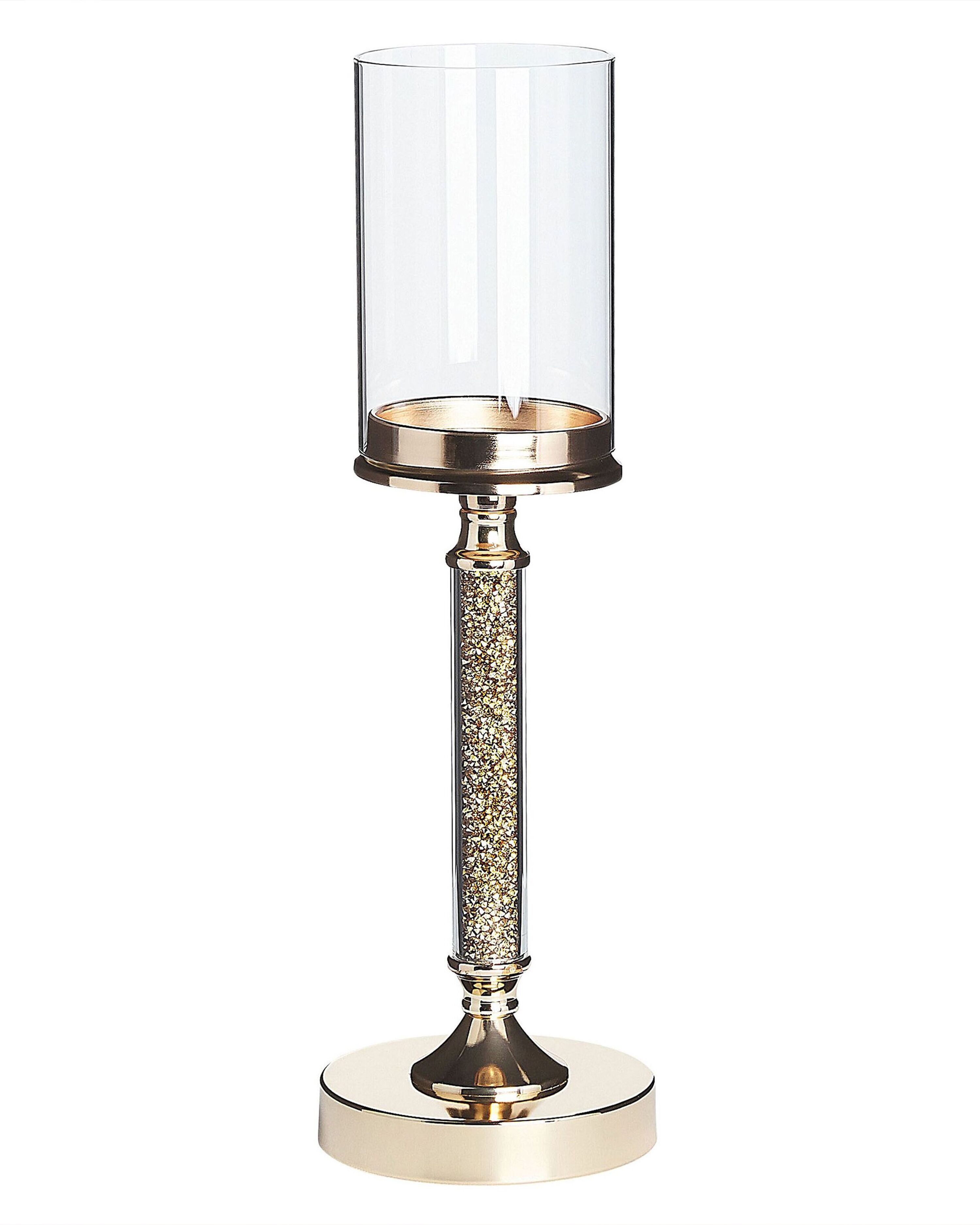 Candle Holder ABBEVILLE Glass 41 cm Gold