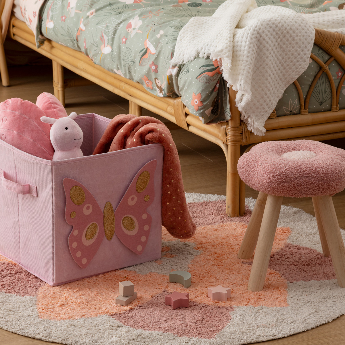 Children's butterfly storage box "Joey" Rose, 29x29 cm