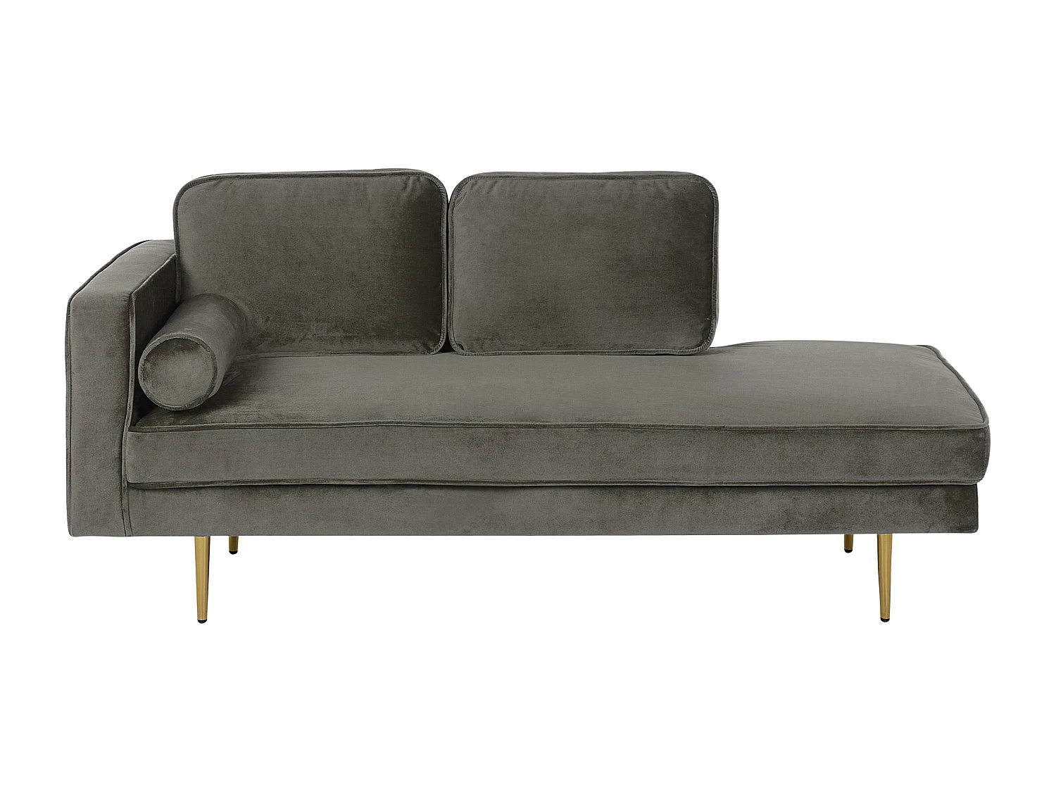 Chaise longue côté gauche MIRAMAS Velours Taupe