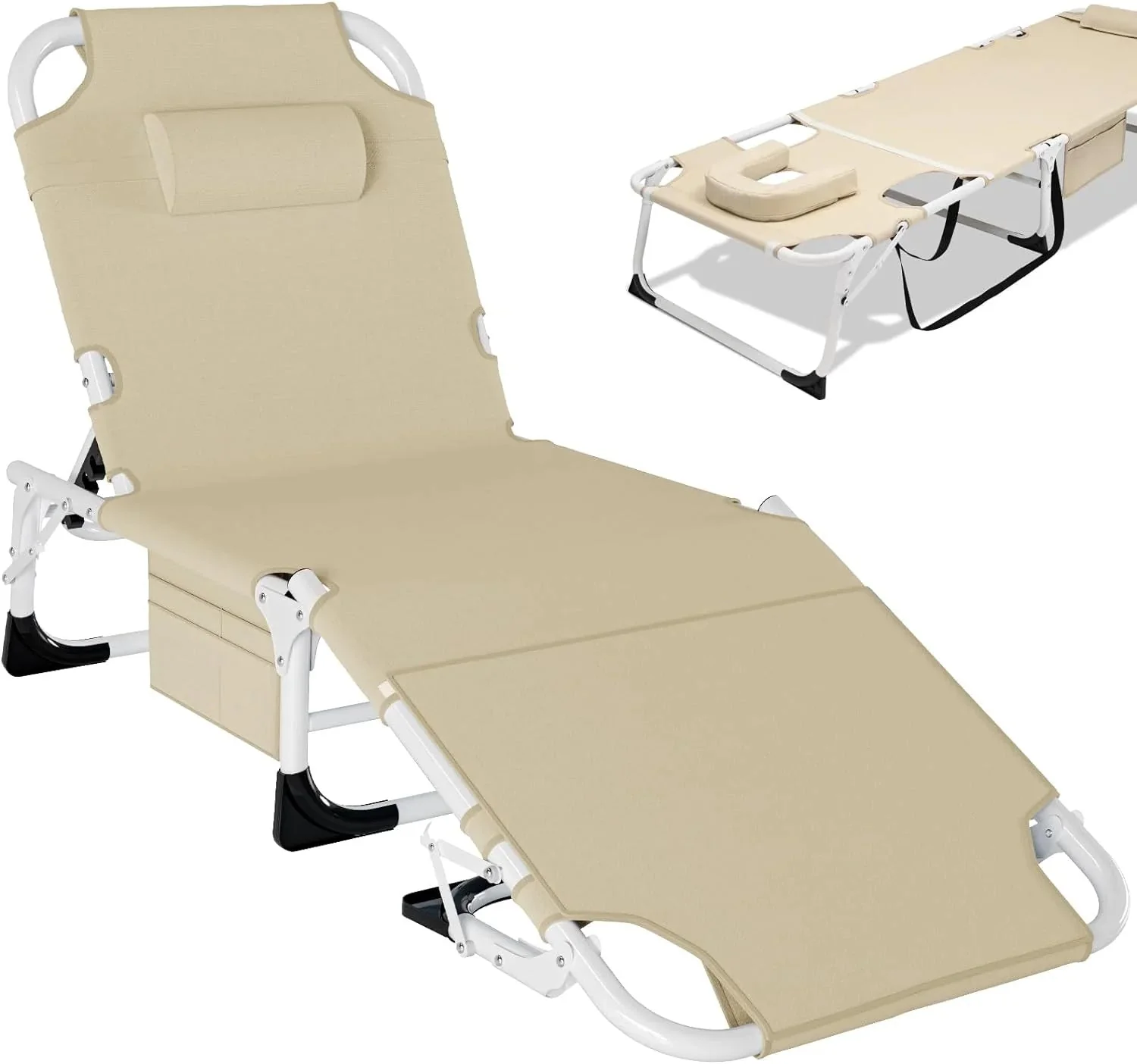 Slsy 5-Position Adjustable Folding Lounge Chair And Cot - 75.2" x 25.6" x 11.8" - Image 148 Slsy 5-Position Adjustable Folding Lounge Chair And Cot - 75.2" x 25.6" x 11.8" - Image 148