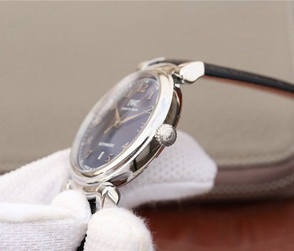 Replica IWC TW Da Vinci IW3566 Blue Dial Black Leather Strap A2892 - Top club