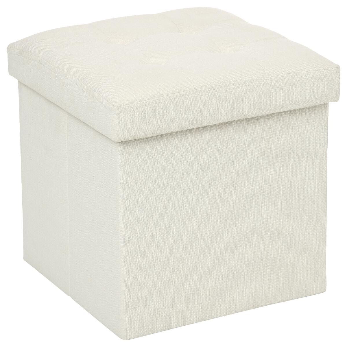 Folding pouf "Lysandre" Beige, 38x38 cm